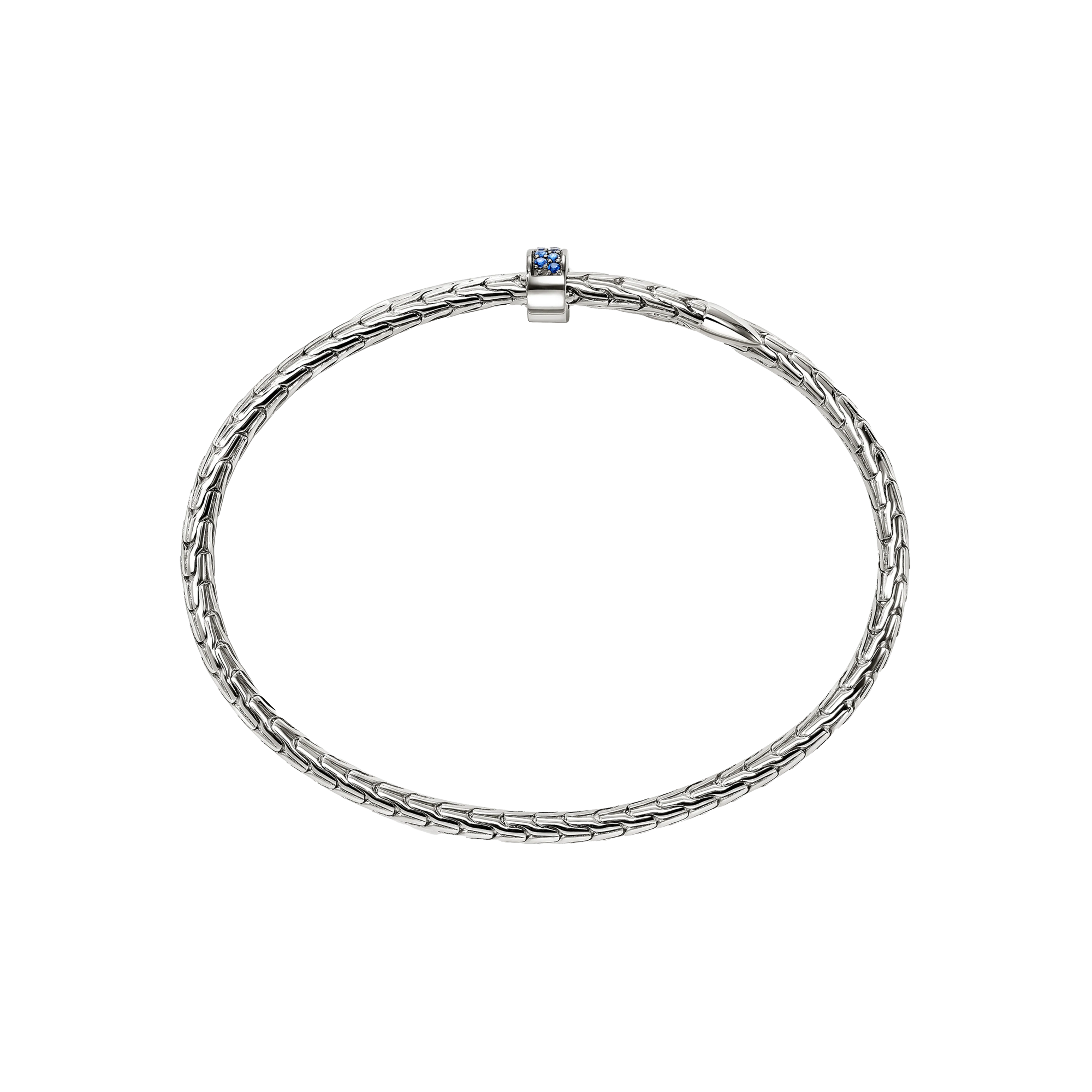 John Hardy Spear Sterling Silver Flex Cuff with Blue Sapphire, 4mm - Image 3
