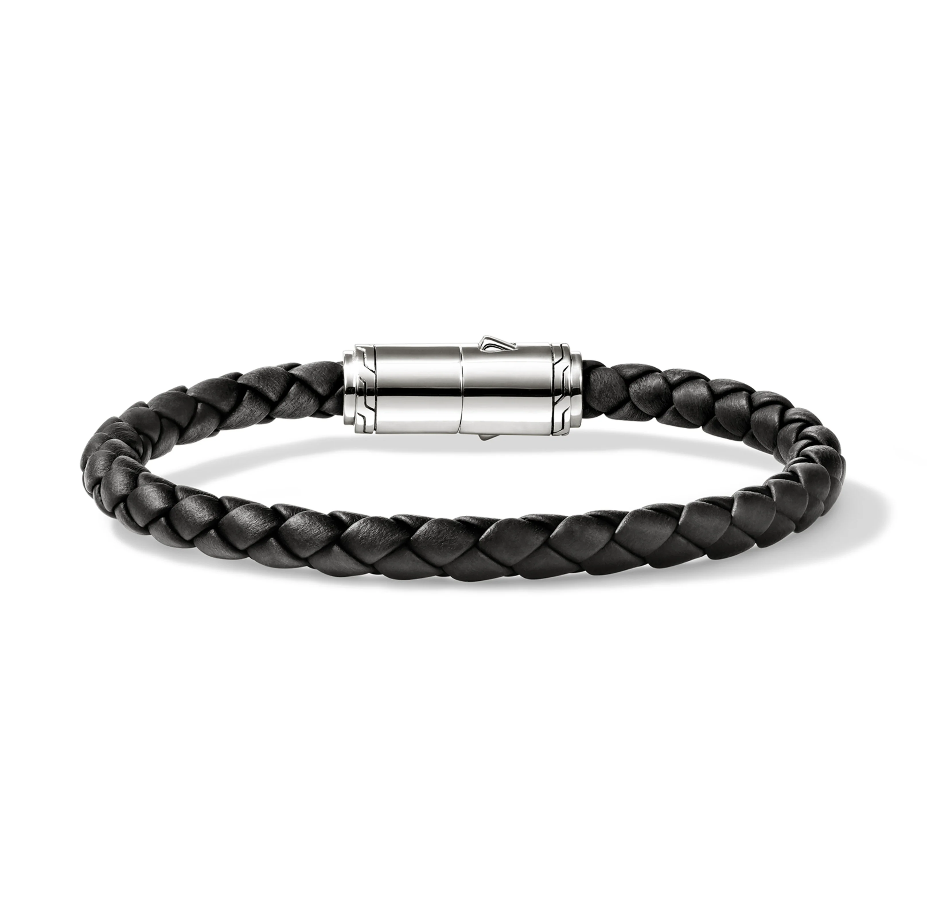 John Hardy Sterling Silver and Black Leather Cord Bracelet