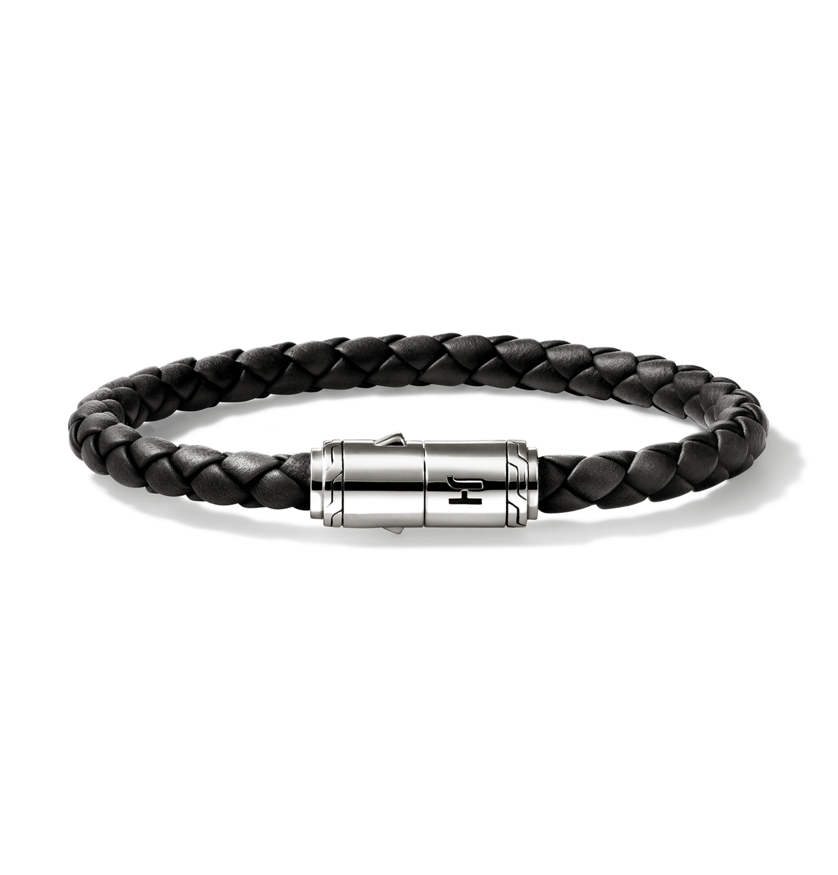John Hardy Sterling Silver and Black Leather Cord Bracelet - Image 2