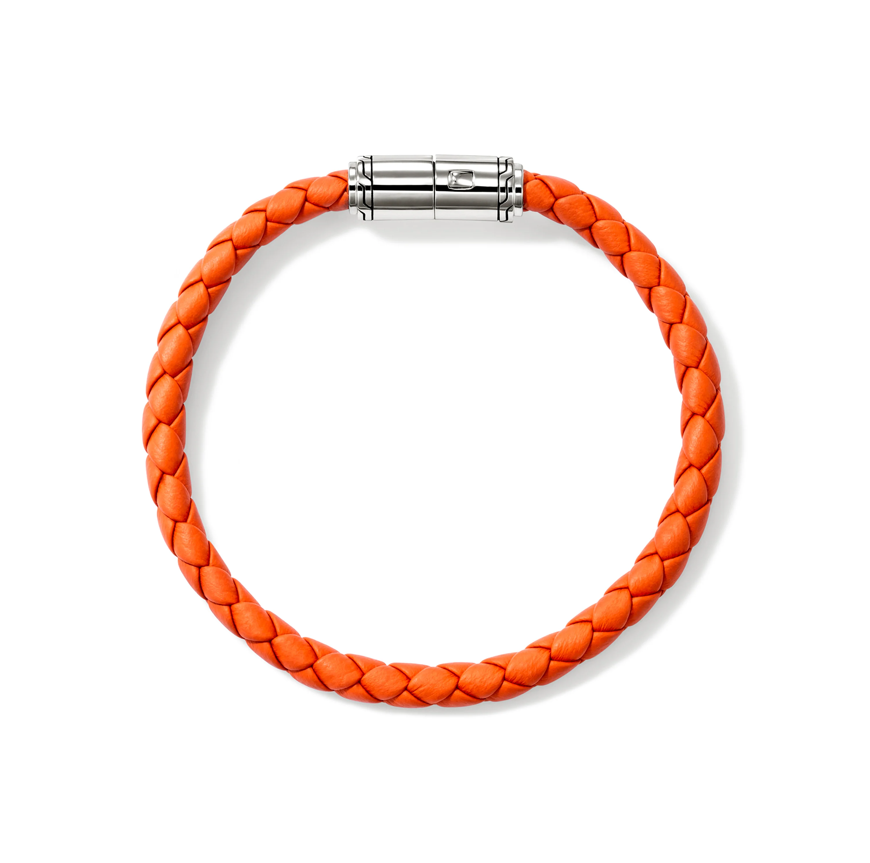 John Hardy Sterling Silver and Orange Leather Cord Bracelet - Image 3