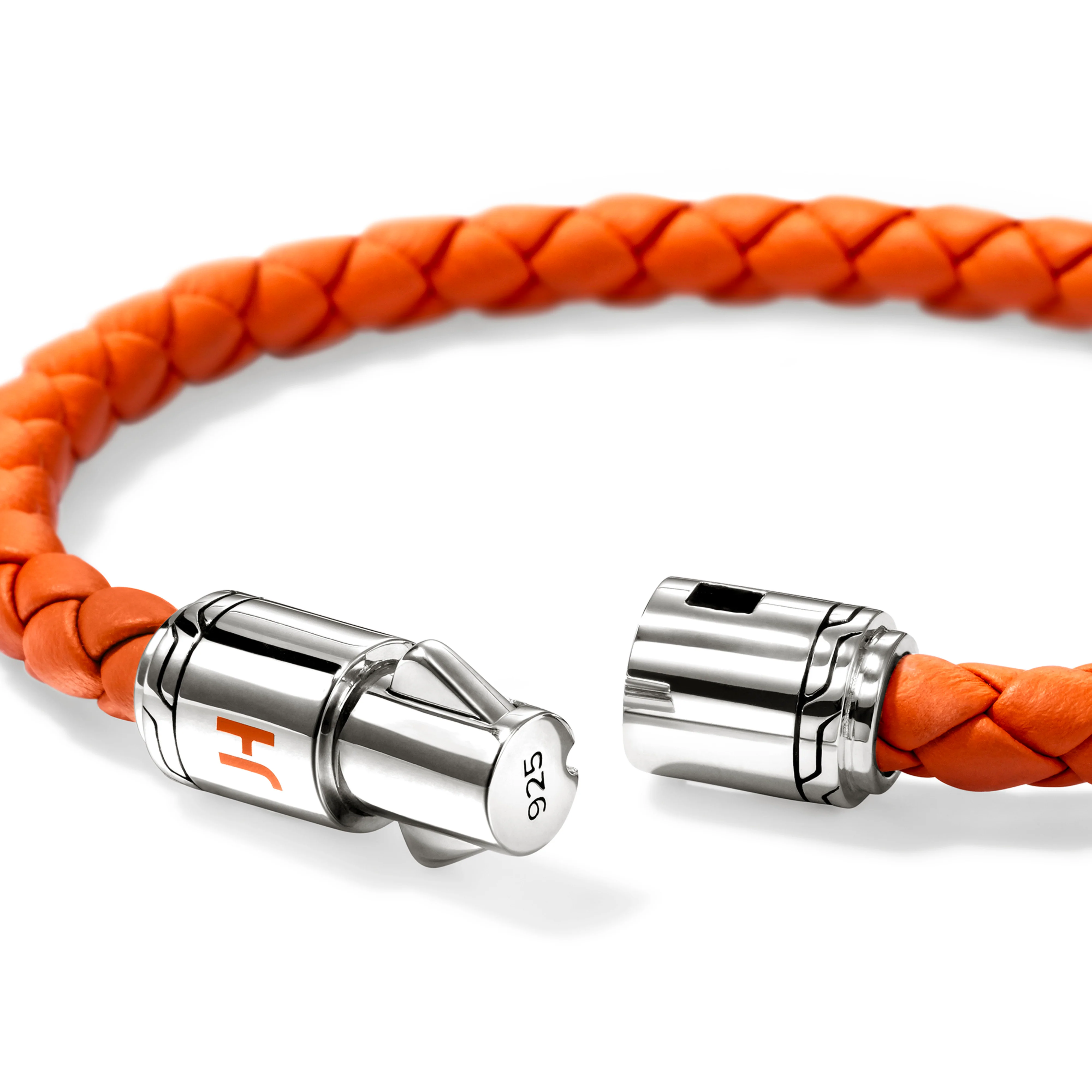 John Hardy Sterling Silver and Orange Leather Cord Bracelet - Image 4