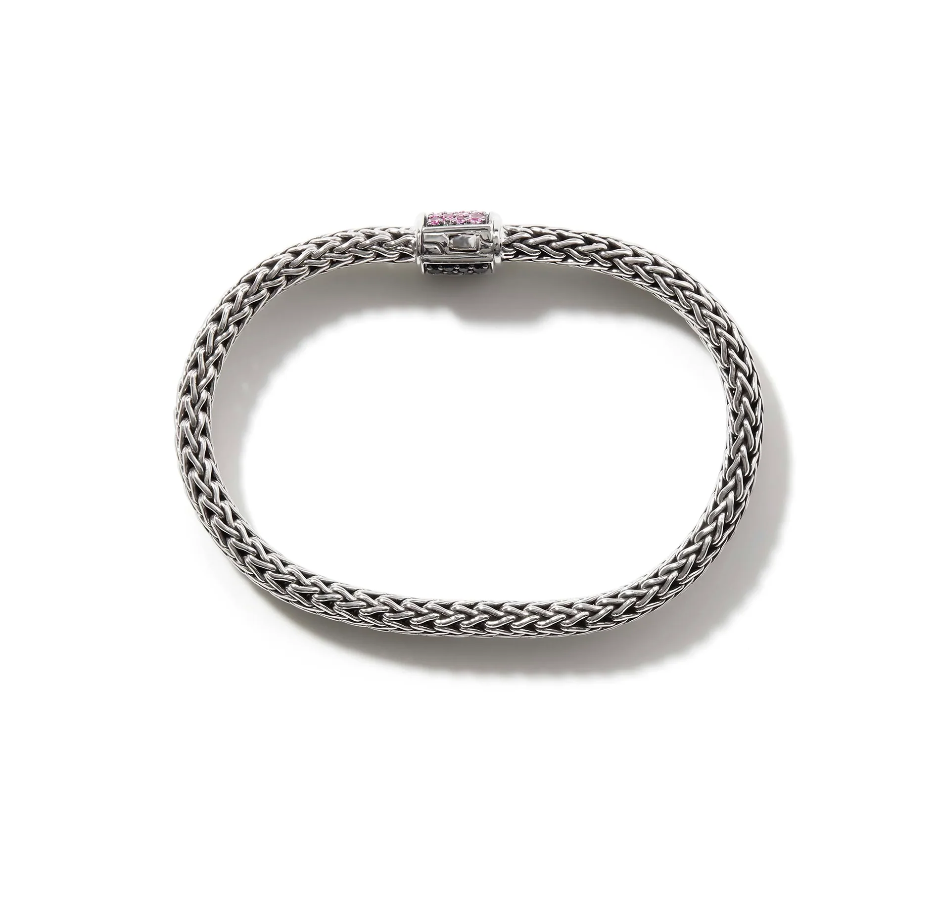 John Hardy Sterling Silver Black Sapphire and Pink Tourmaline Reversible Bracelet - Image 3