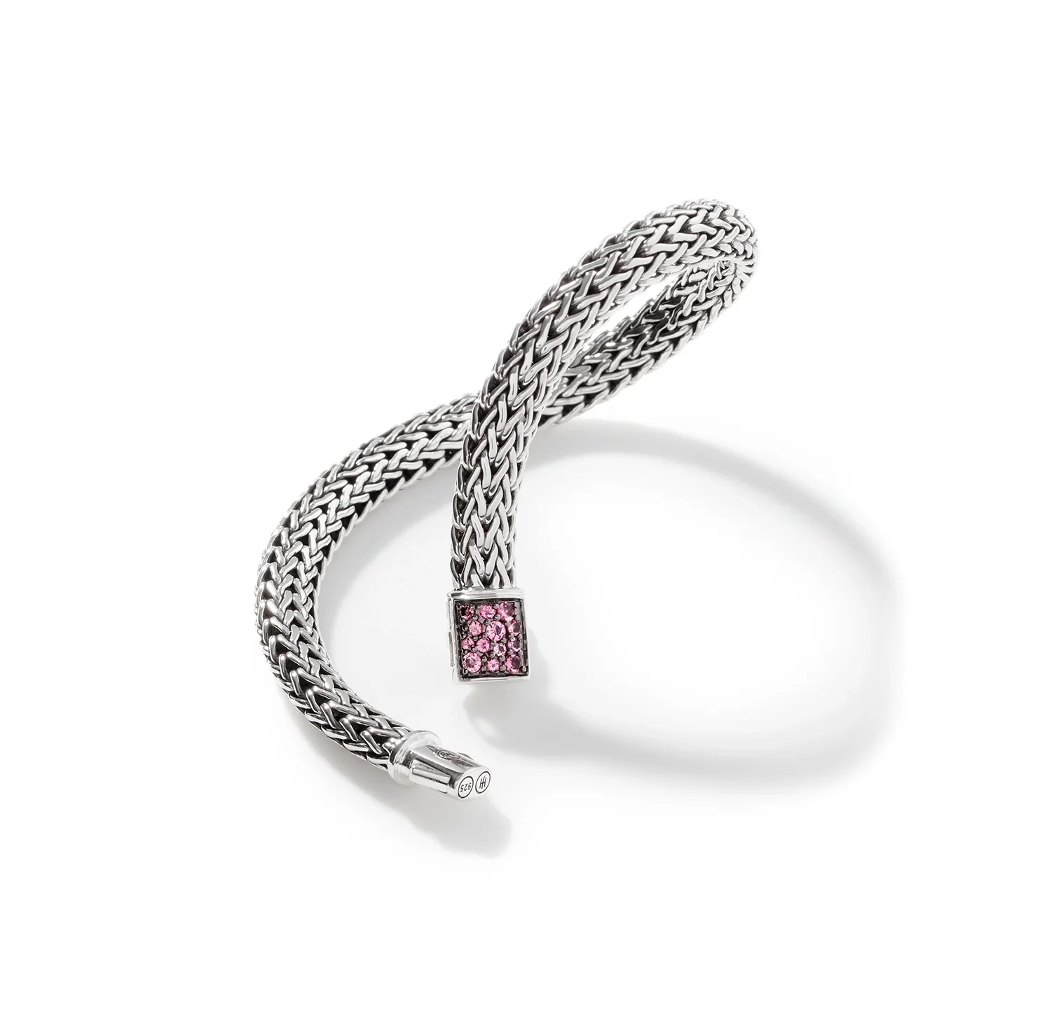 John Hardy Sterling Silver Black Sapphire and Pink Tourmaline Reversible Bracelet - Image 4