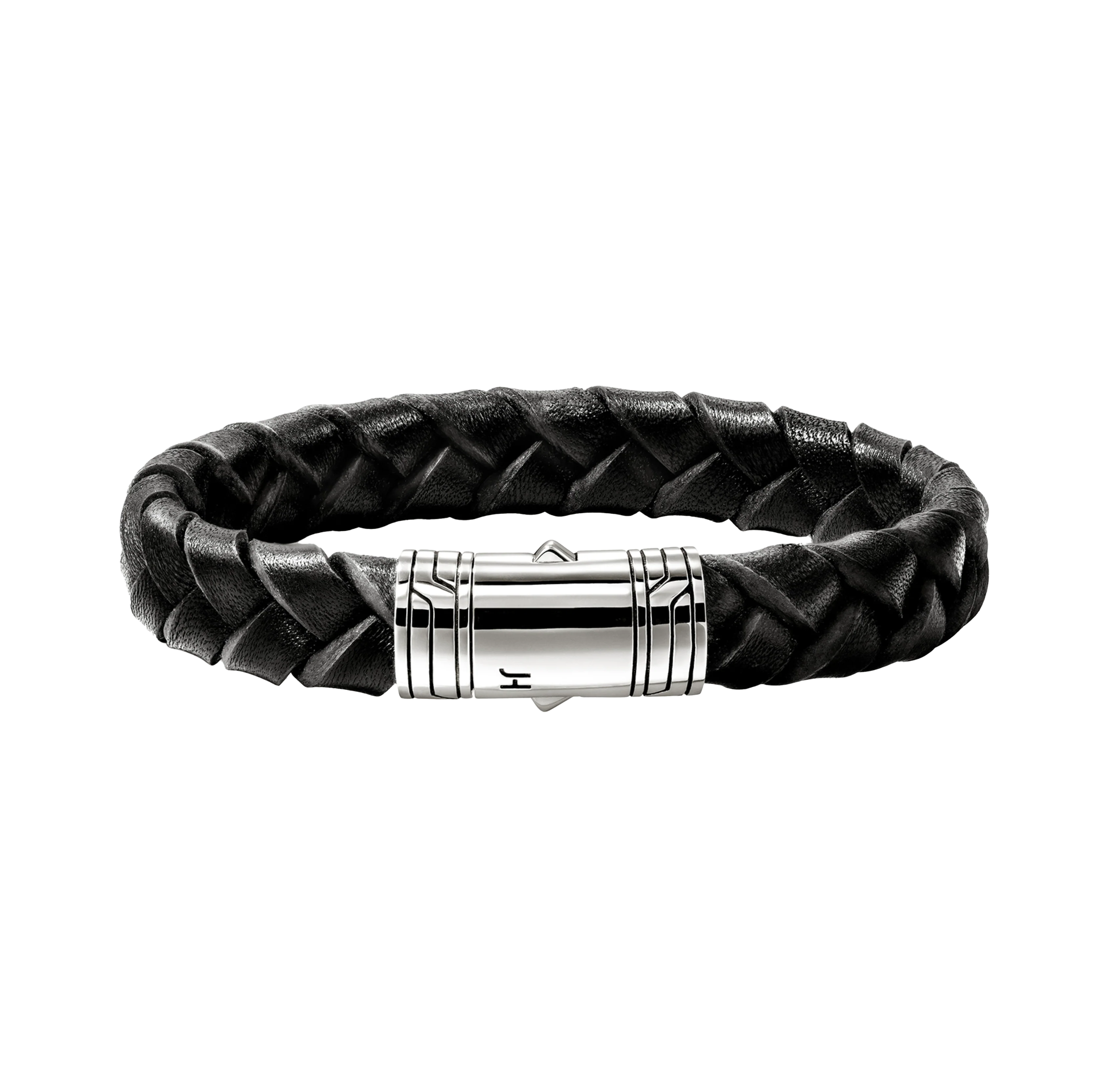 John Hardy Sterling Silver Men's Leather Braided Bracelet, 10mm