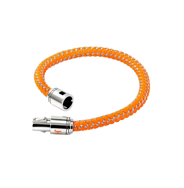 John Hardy Sterling Silver Orange Rubber and Enamel Bracelet - Image 2