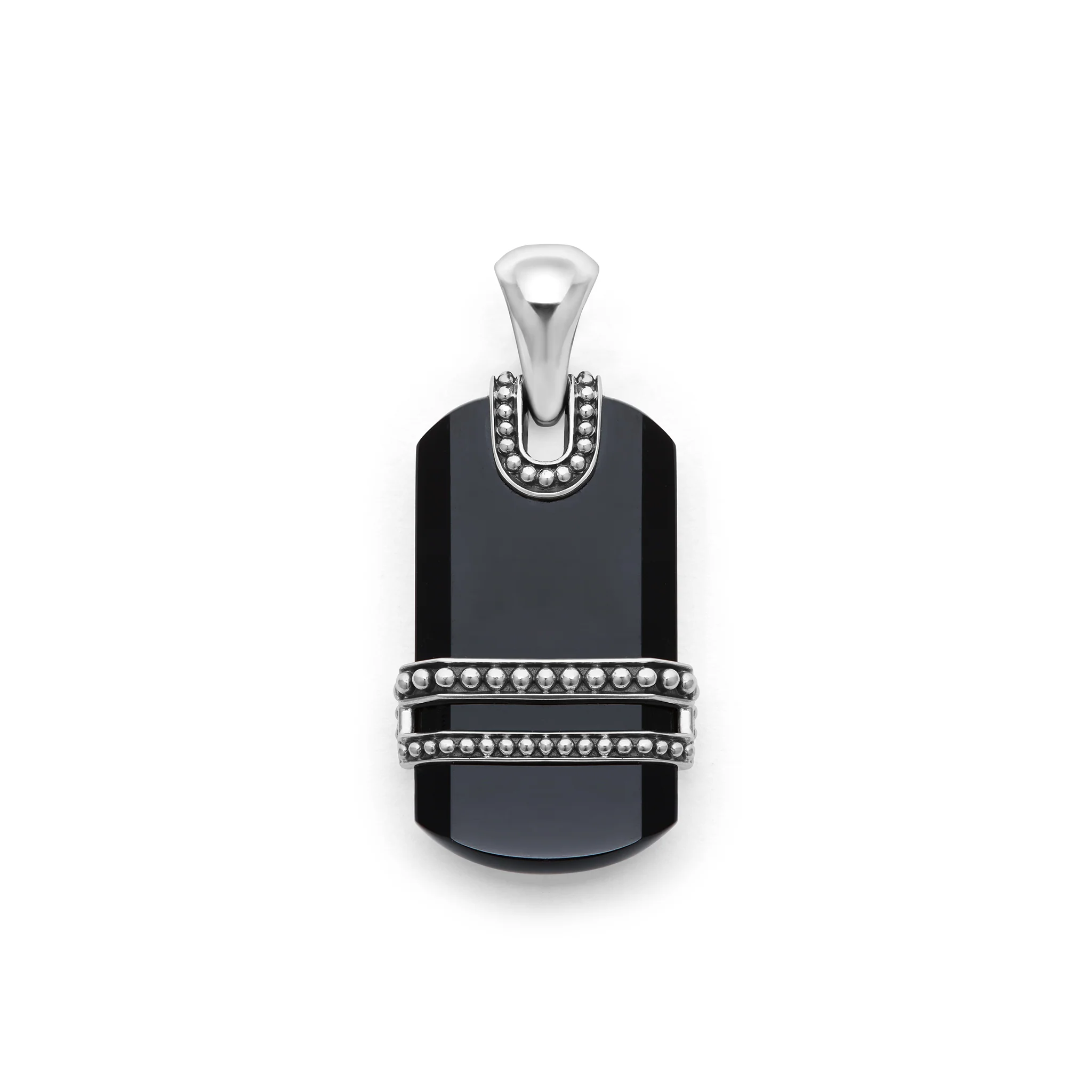 LAGOS Anthem Black Agate Tag Amulet