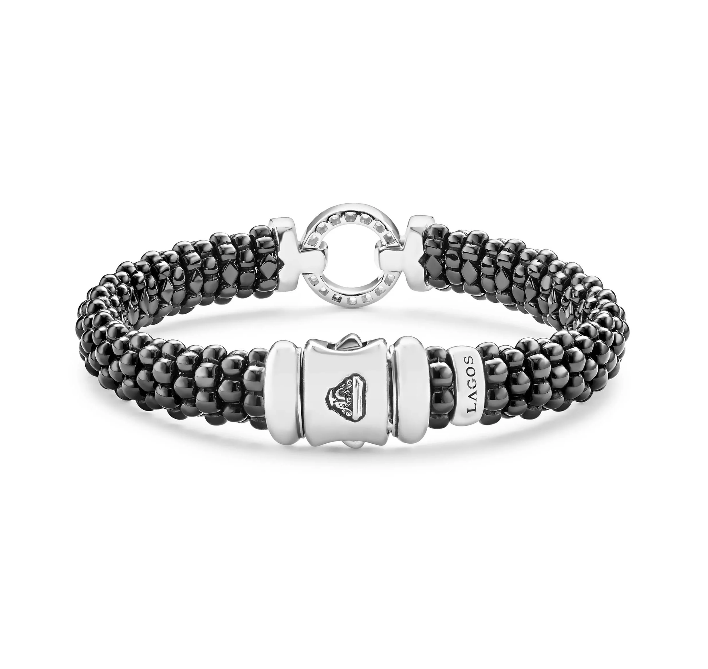 LAGOS Black Caviar Ceramic Circle Diamond Bracelet - Image 2