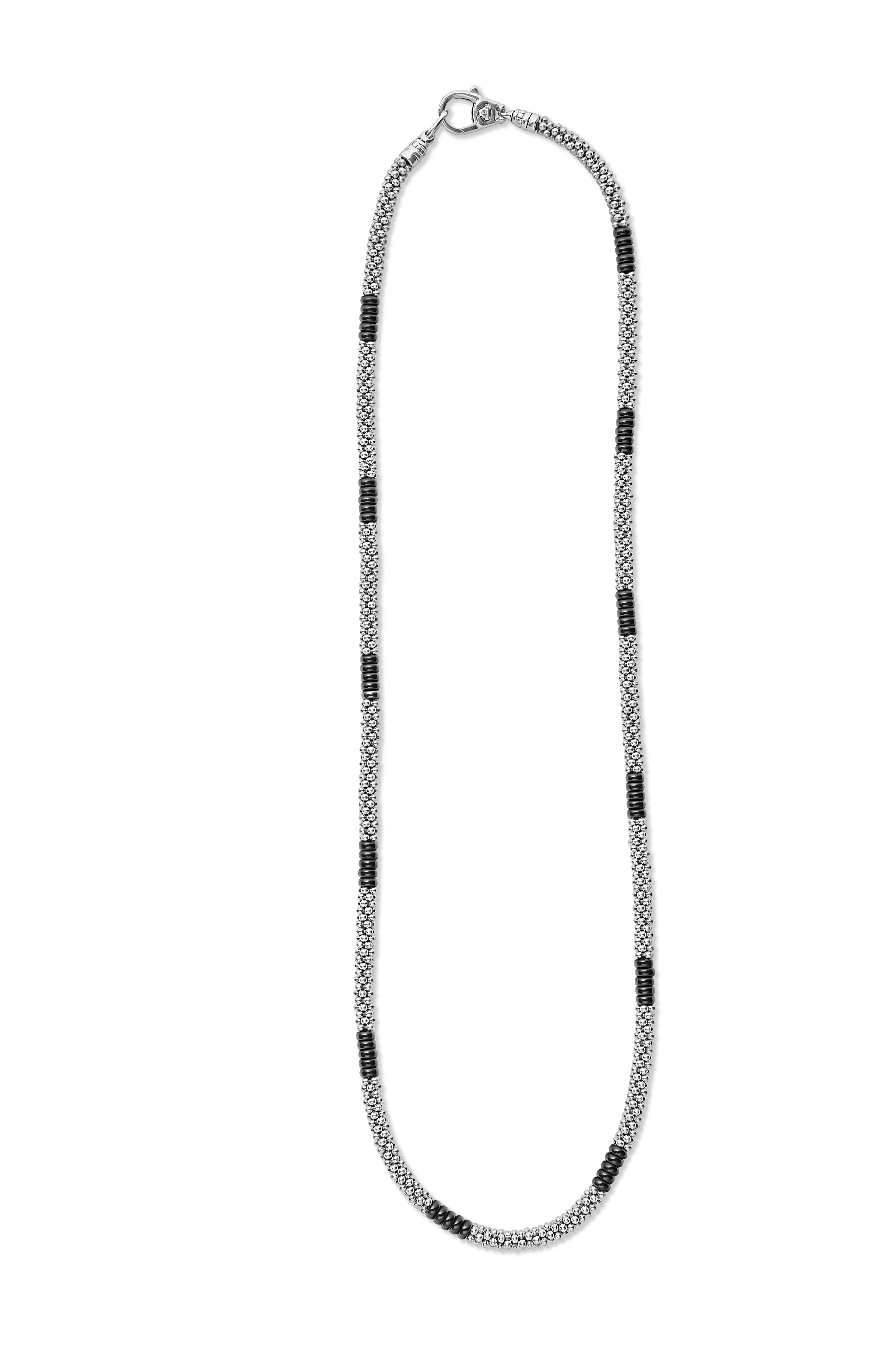 LAGOS Black Caviar Silver Station Ceramic Beaded Necklace - Image 2