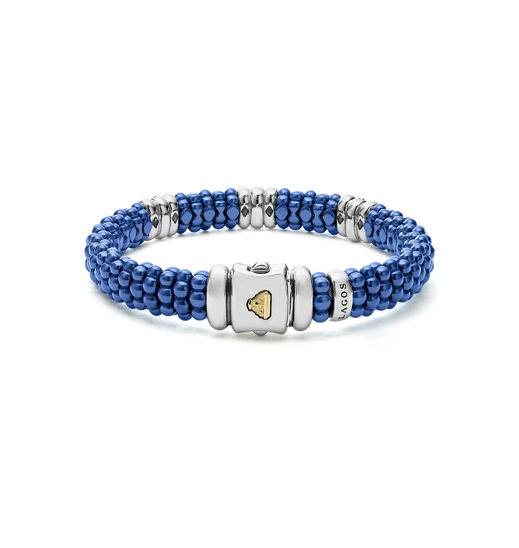LAGOS Blue Caviar Three Station Ceramic Diamond Bracelet - Image 2