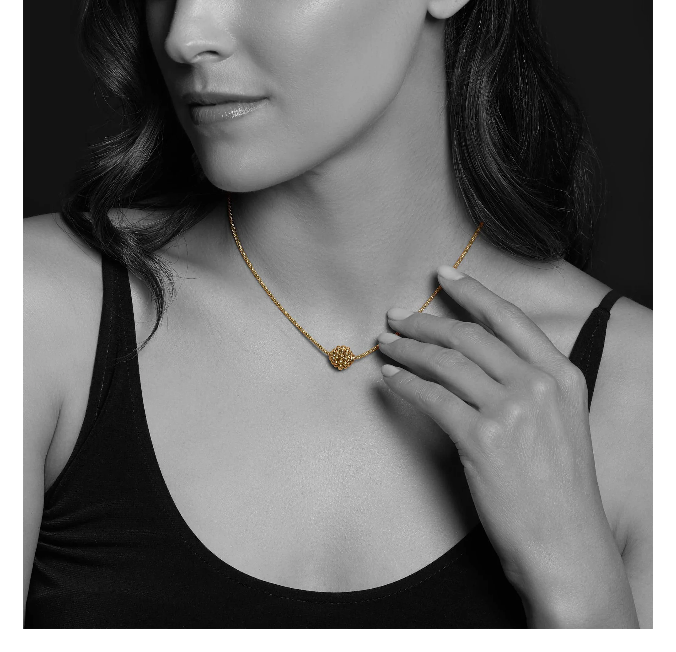 LAGOS Caviar Gold 18K Gold Caviar Ball Pendant Necklace - Image 3
