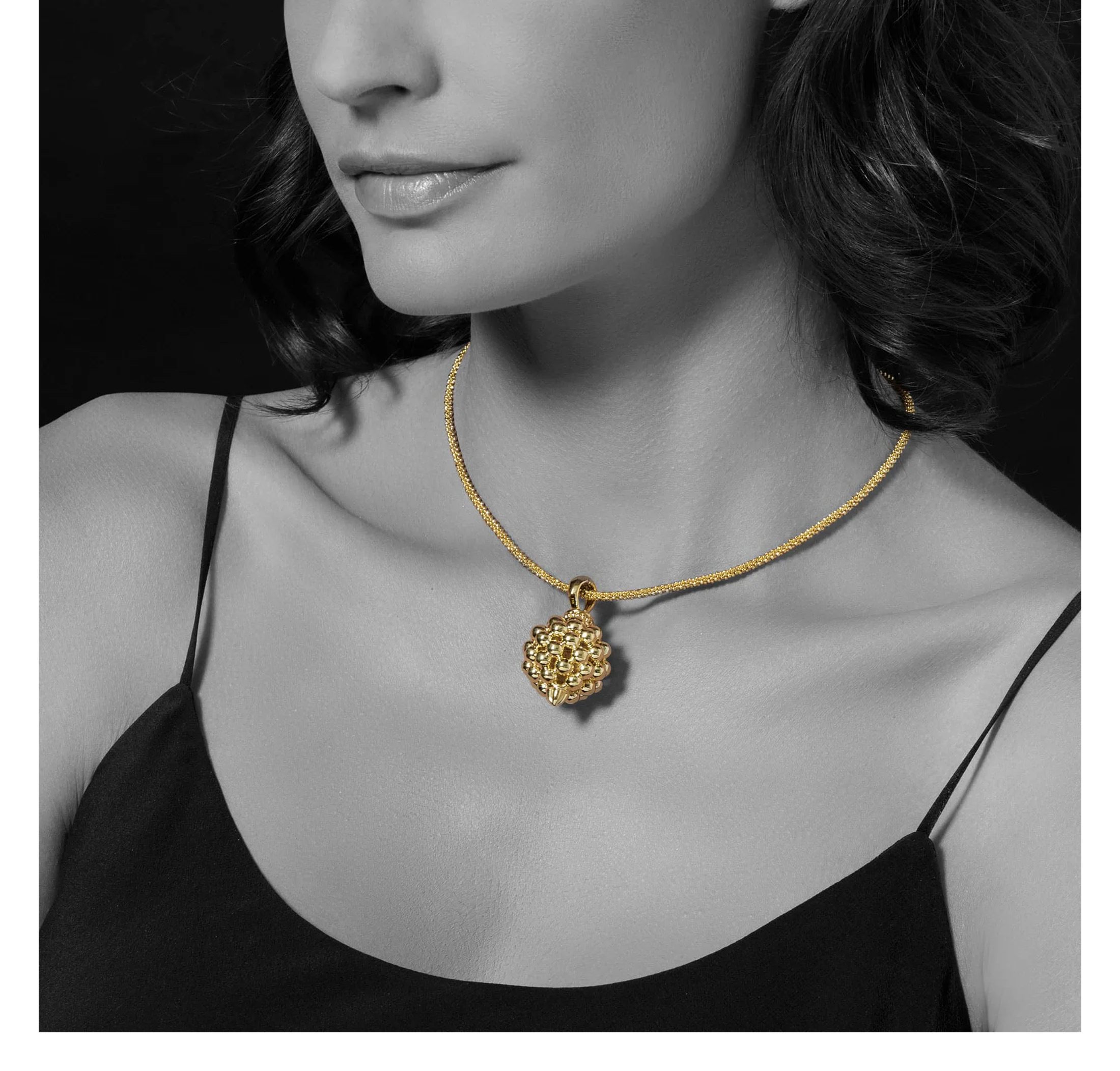 LAGOS Caviar Gold Beaded Pendant - Image 2
