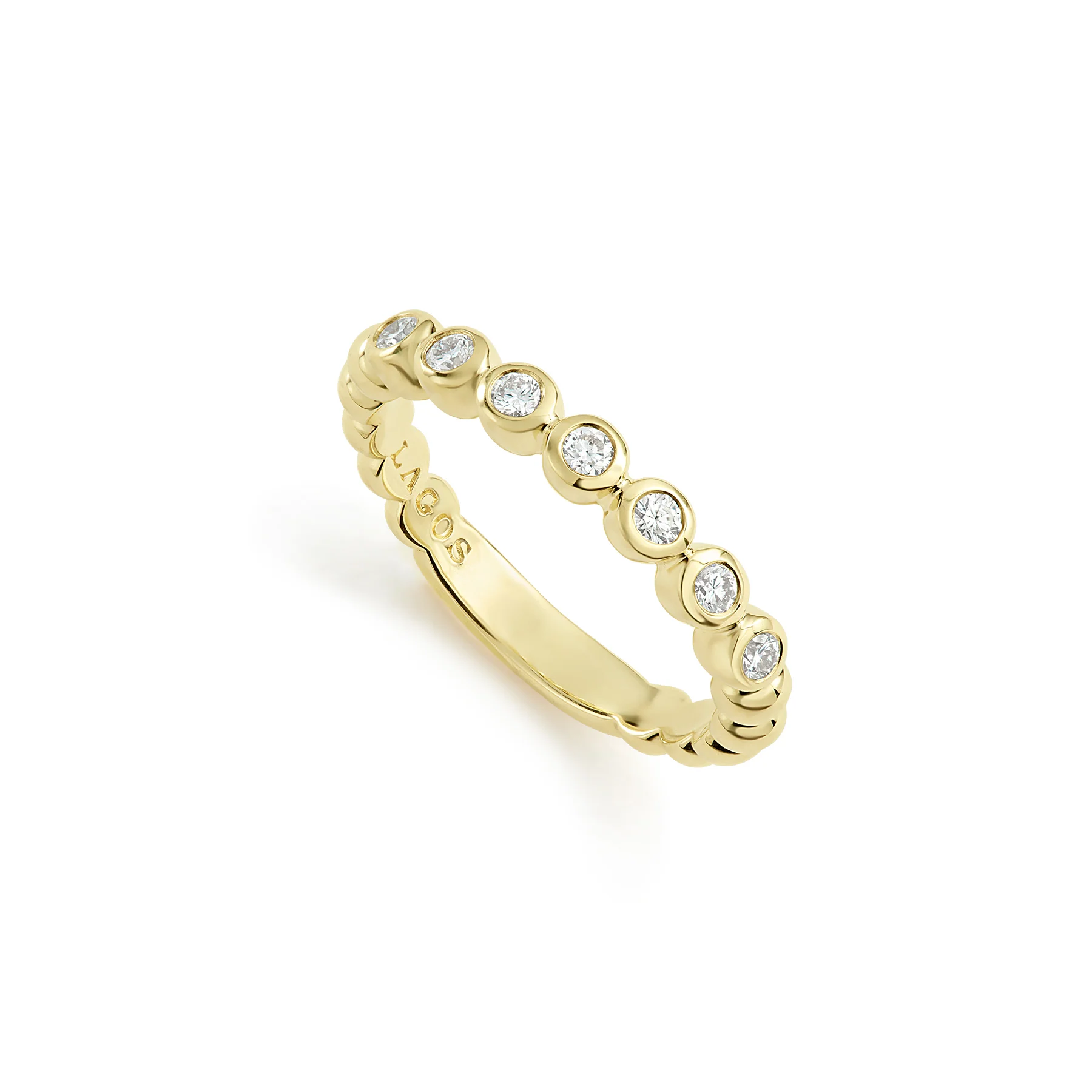 LAGOS Caviar Gold Diamond Stacking Ring
