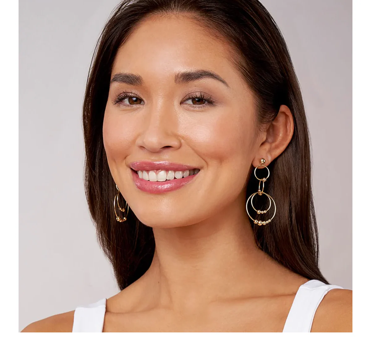 LAGOS Caviar Gold Four Circle Bead Drop Earrings - Image 2
