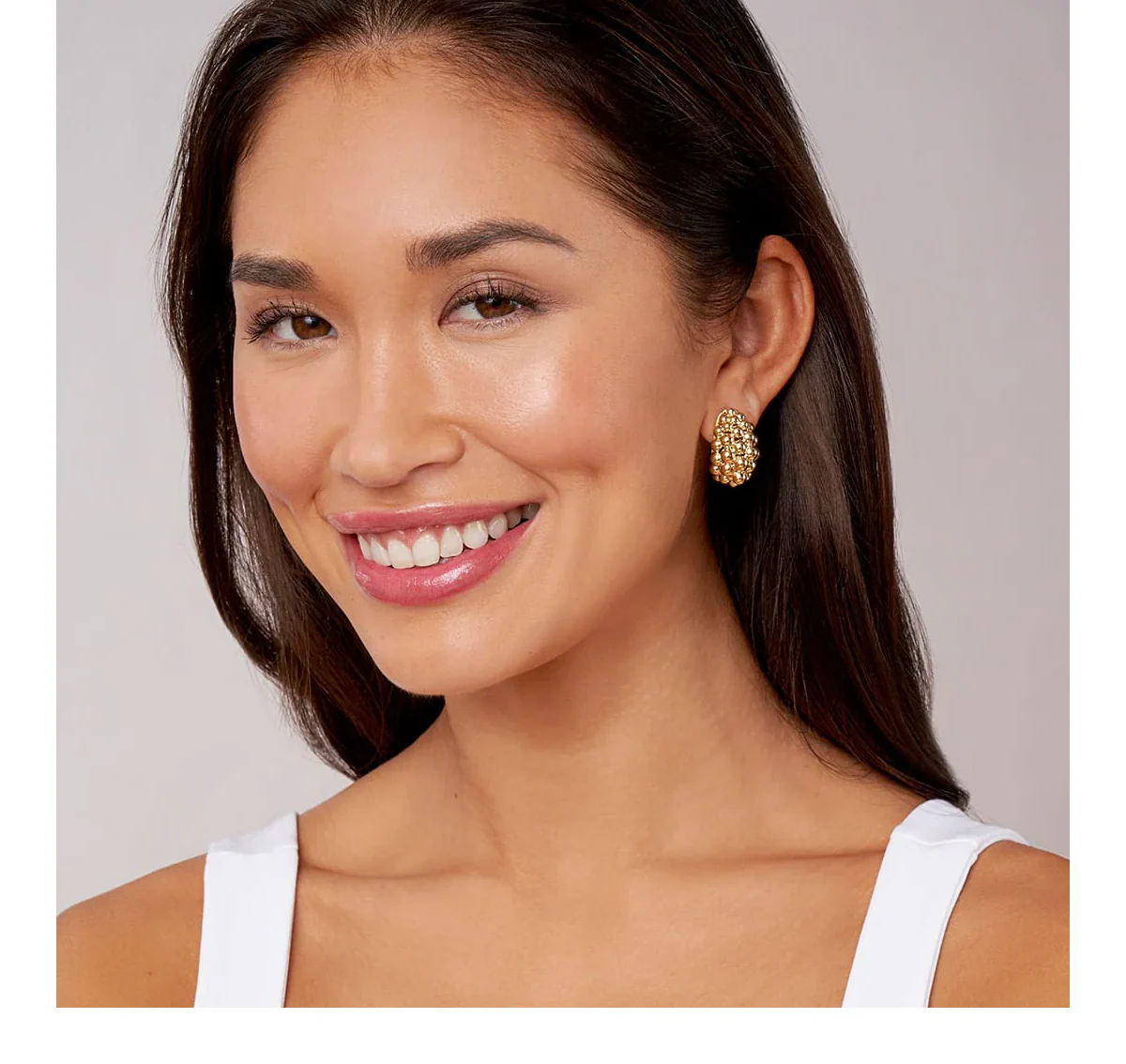 LAGOS Caviar Gold Large 18K Gold Omega Clip Earrings - Image 2