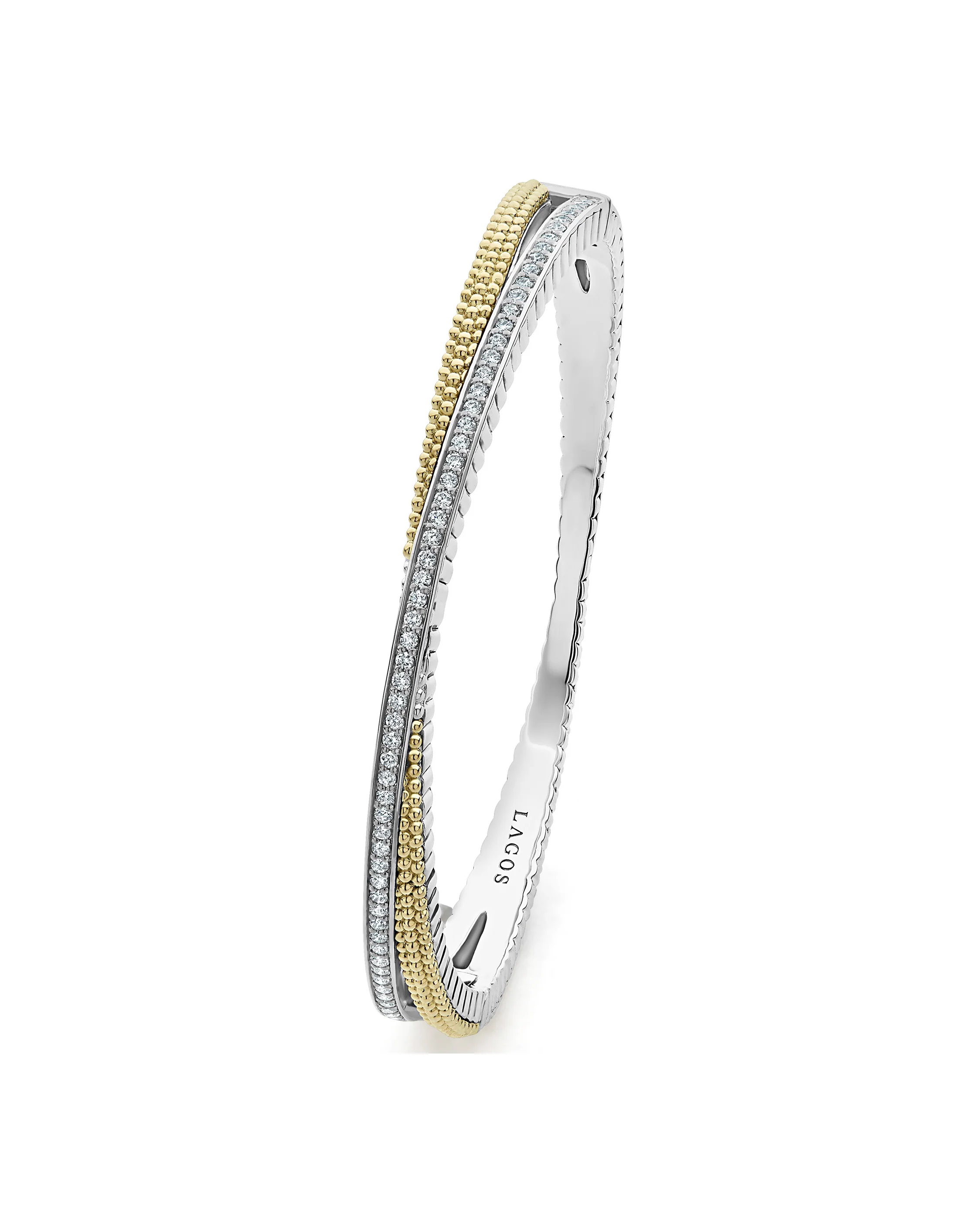 LAGOS Caviar Lux Gold Diamond Bangle - Image 2
