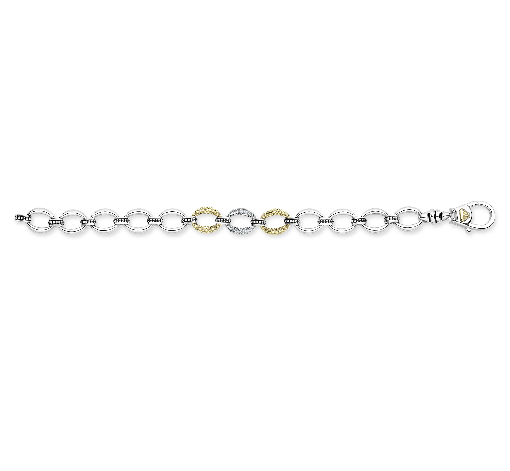 LAGOS Caviar Lux Single Station Diamond Link Bracelet - Image 2