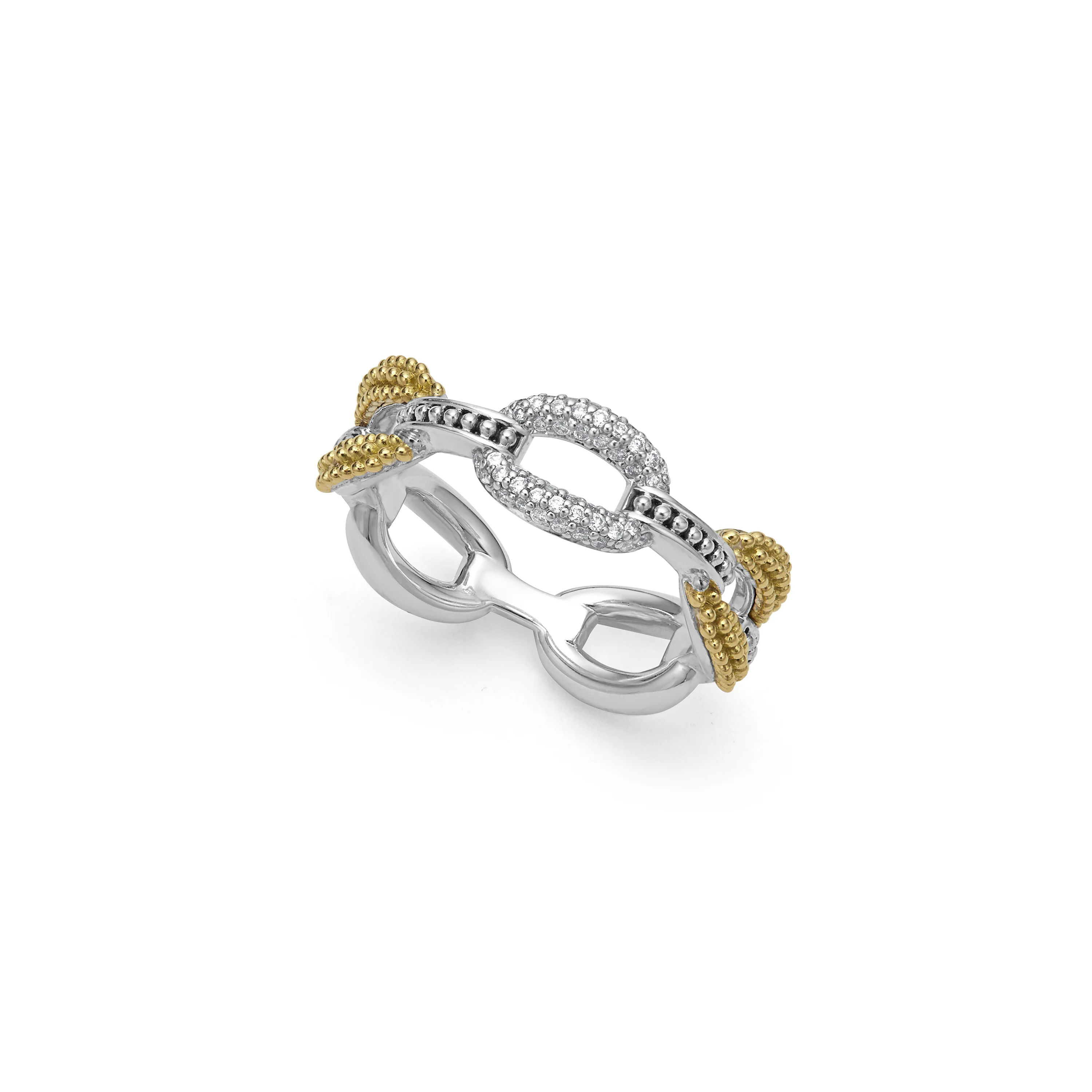 LAGOS Caviar Lux Small Two-Tone Eternity Diamond Ring - Image 2