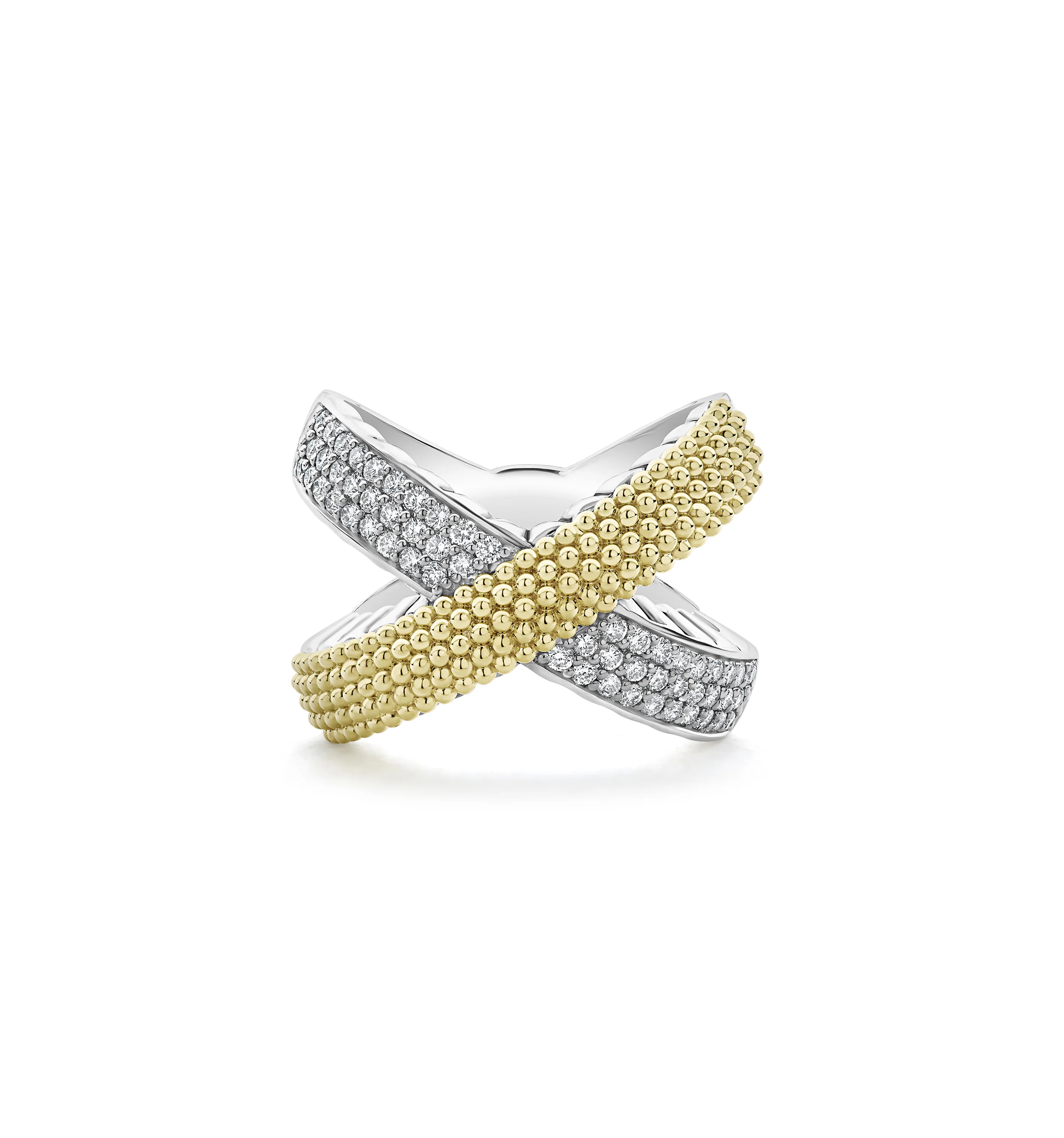 LAGOS Caviar Lux X Gold Diamond Ring - Image 2