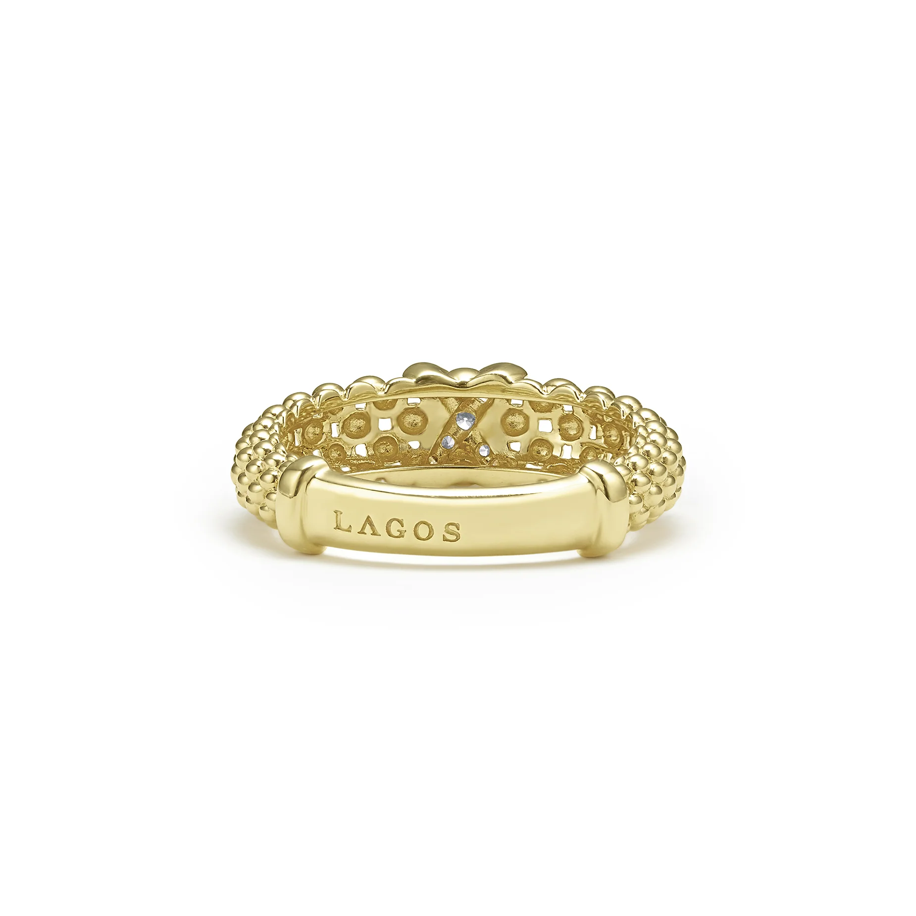 LAGOS Embrace 18K Gold X Caviar Diamond Ring - Image 2