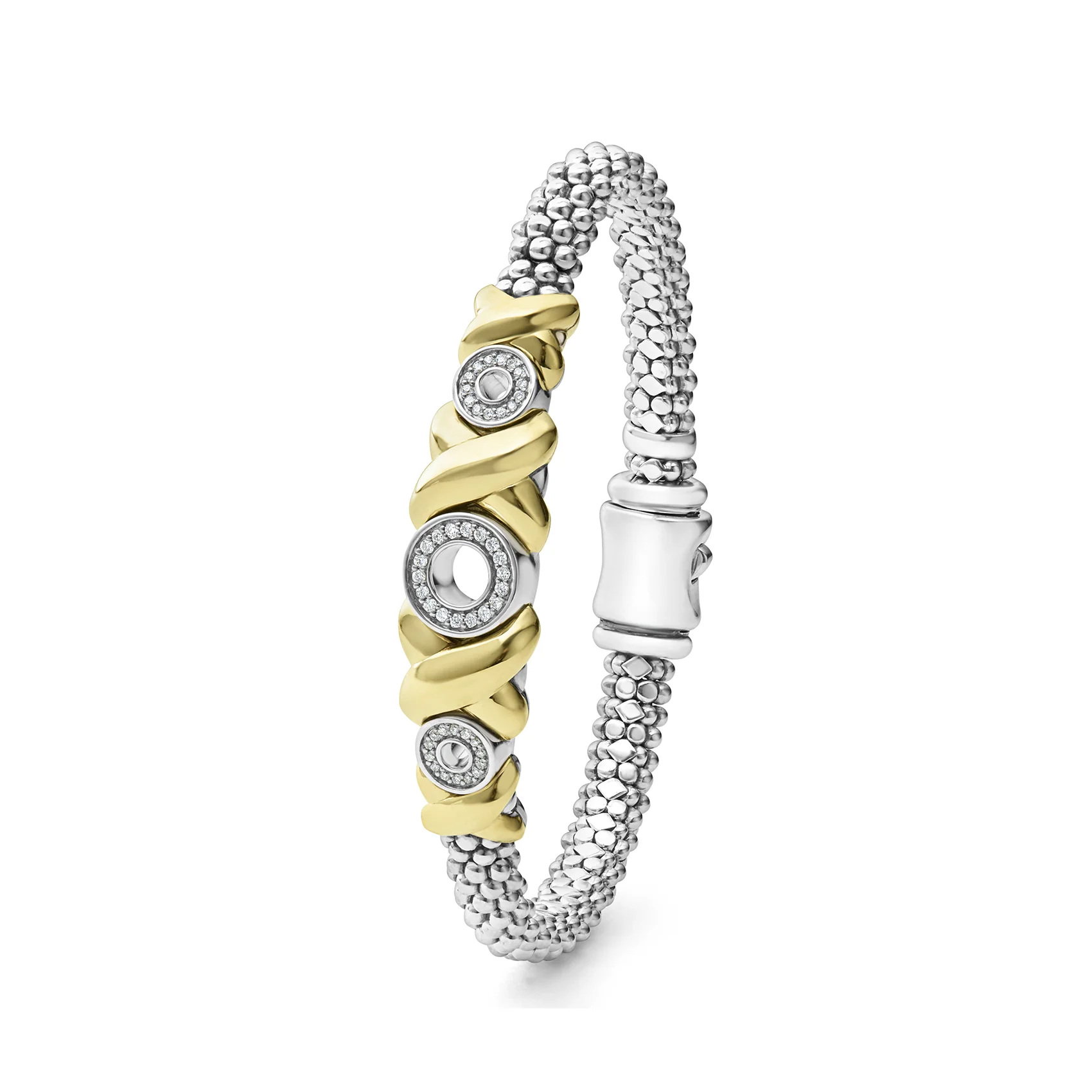 LAGOS Embrace 18K Gold X Diamond Bracelet, 6mm - Image 3