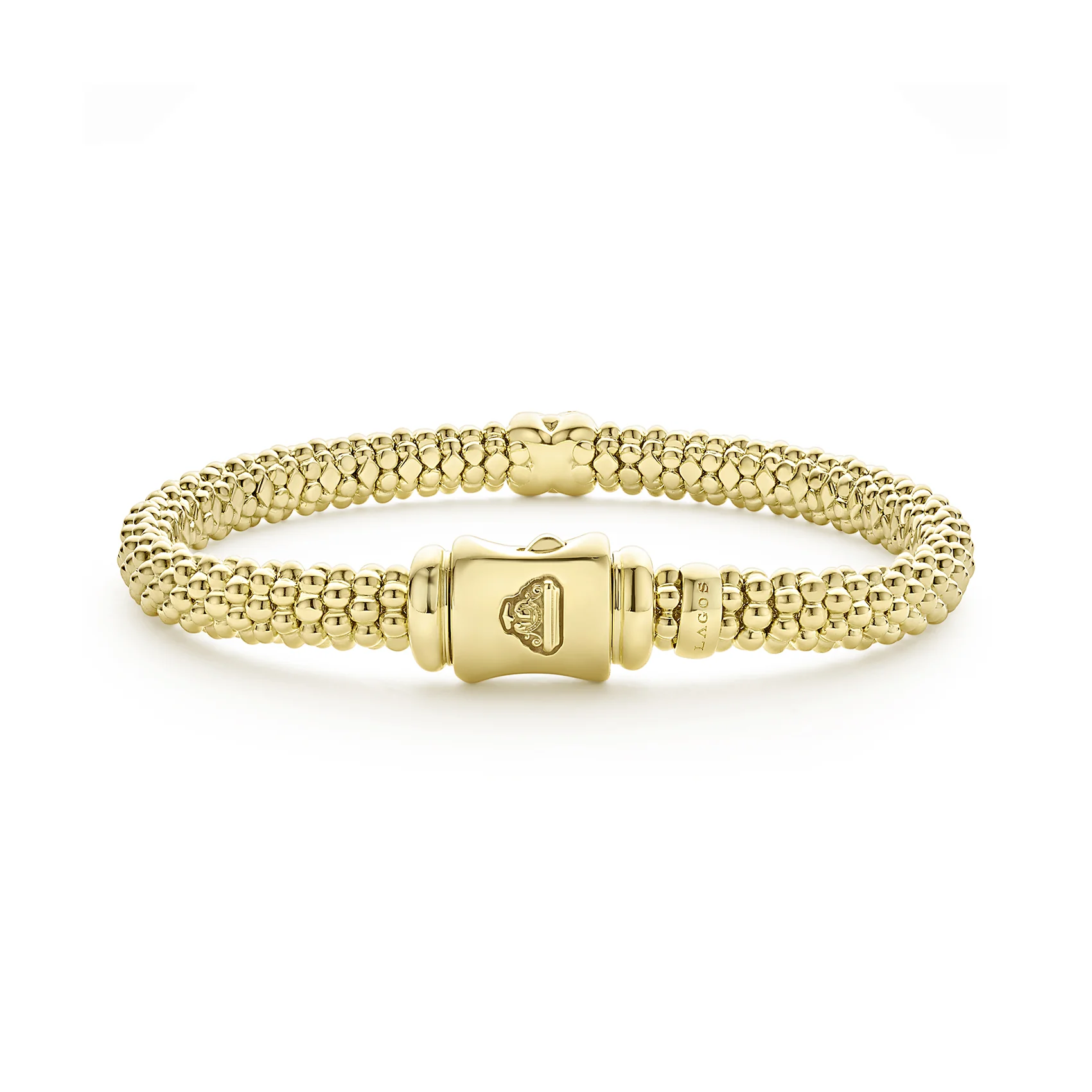 LAGOS Embrace 18K Gold X Diamond Caviar Bracelet, 6mm - Image 2