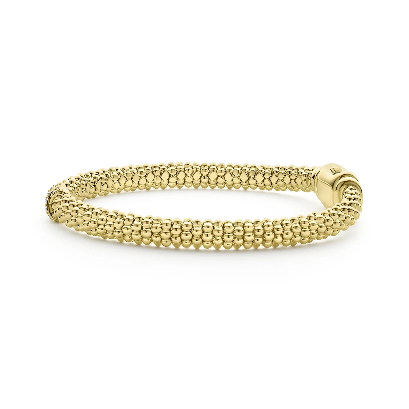 LAGOS Embrace 18K Gold X Diamond Caviar Bracelet, 6mm - Image 4