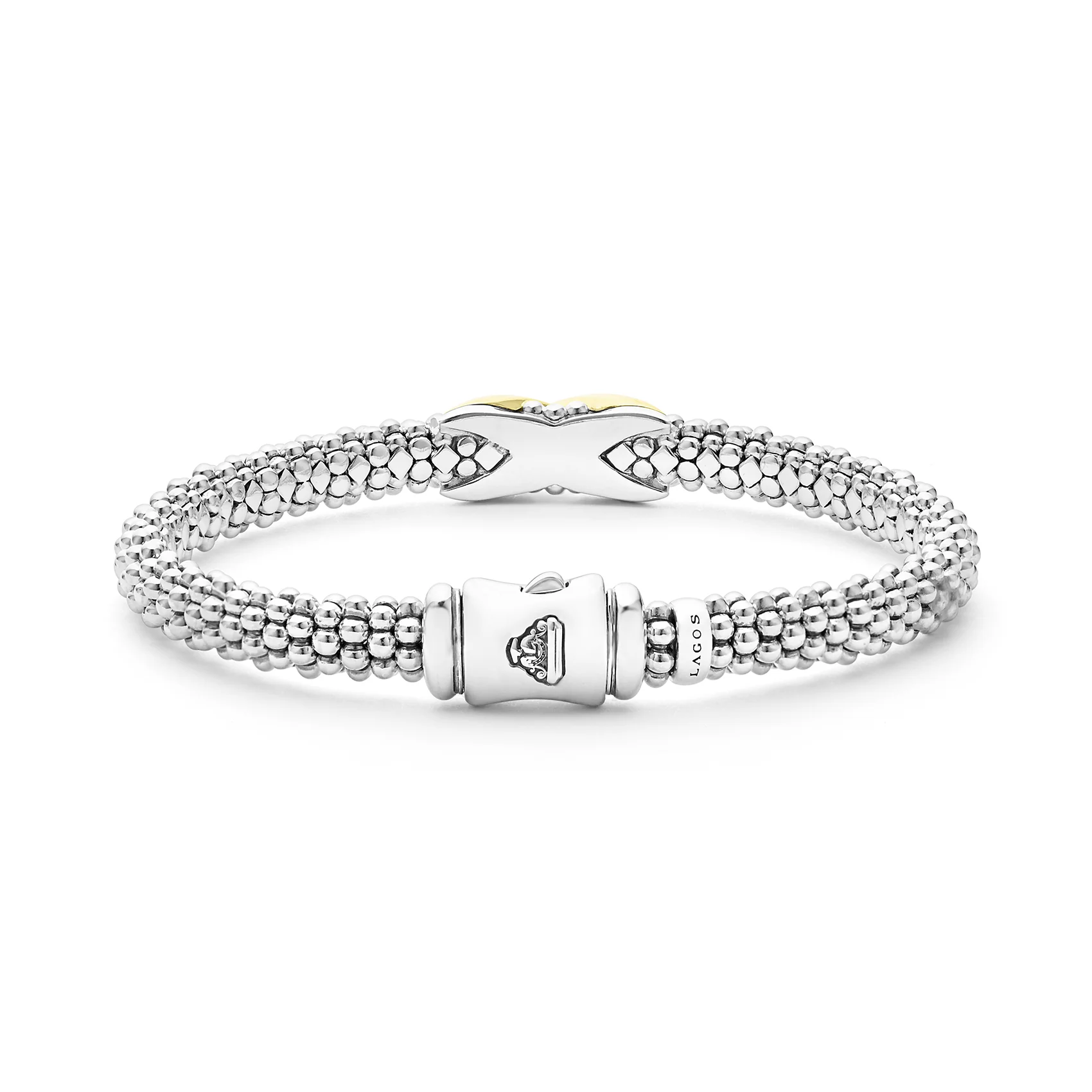 LAGOS Embrace Two-Tone X Caviar Bracelet, 6mm - Image 2