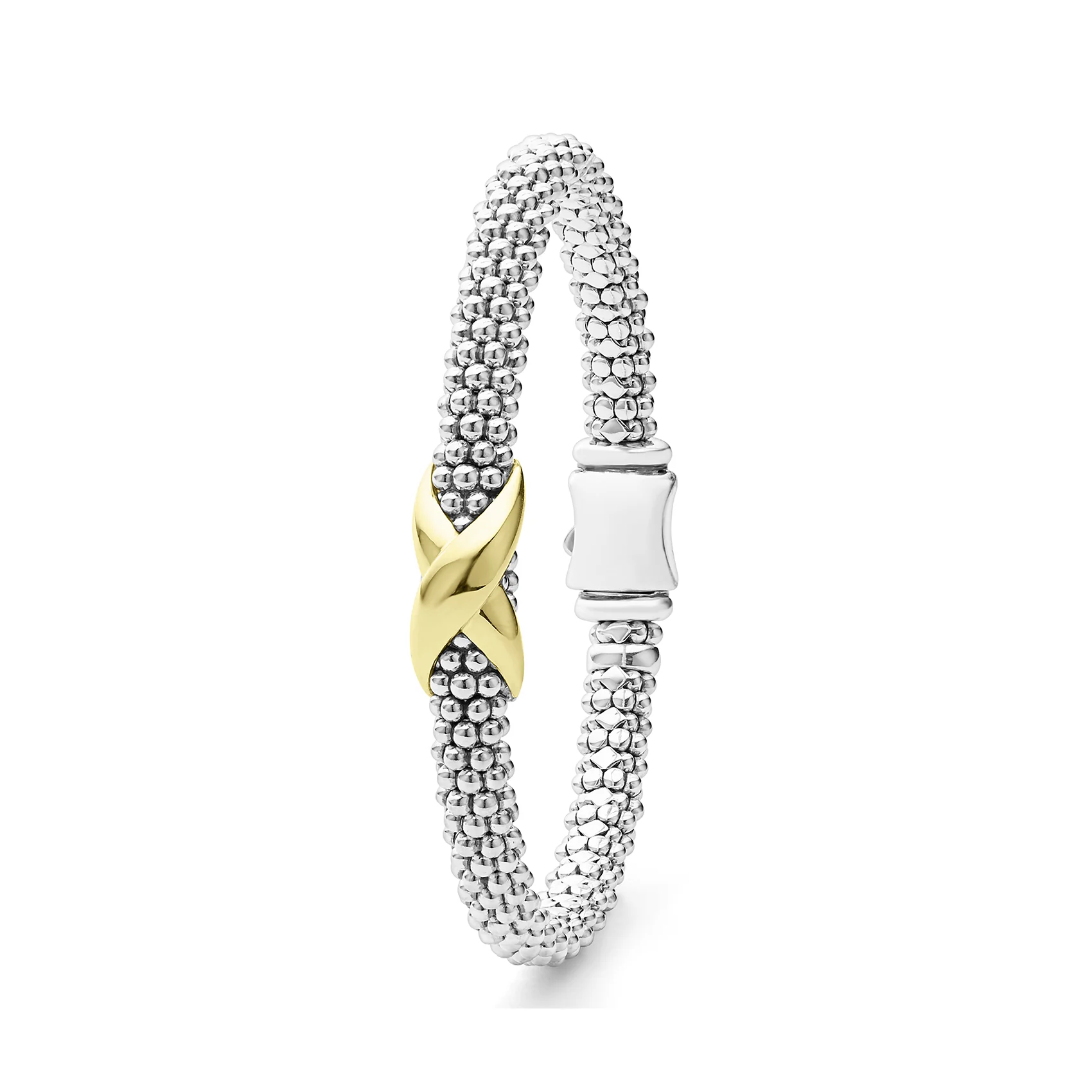 LAGOS Embrace Two-Tone X Caviar Bracelet, 6mm - Image 3