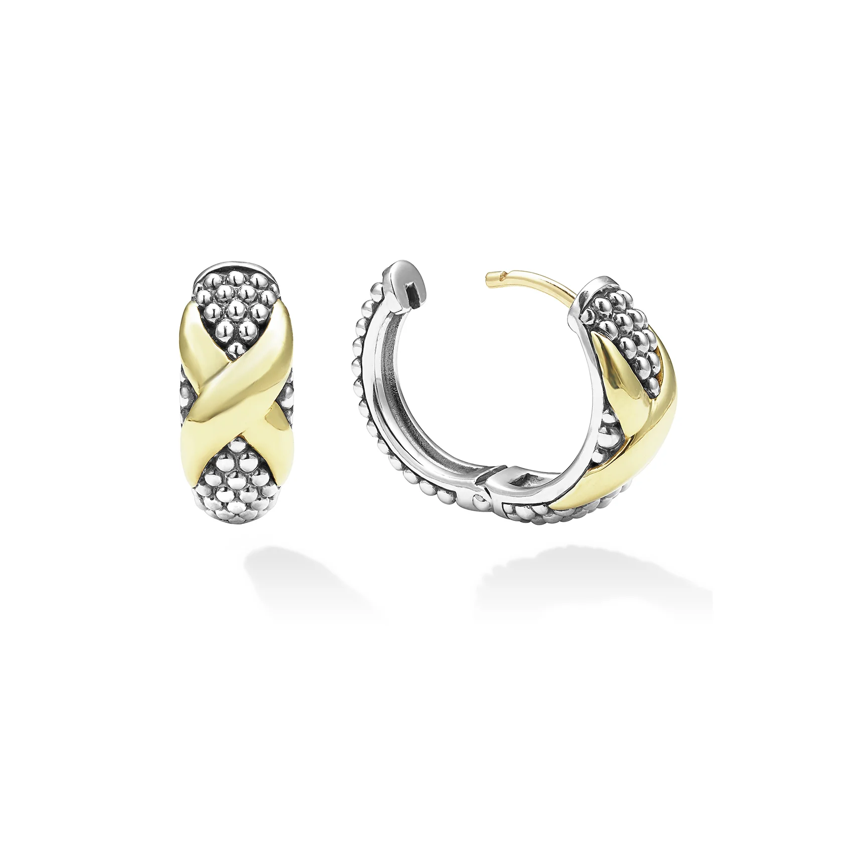 LAGOS Embrace Two-Tone X Huggie Earrings - Image 2