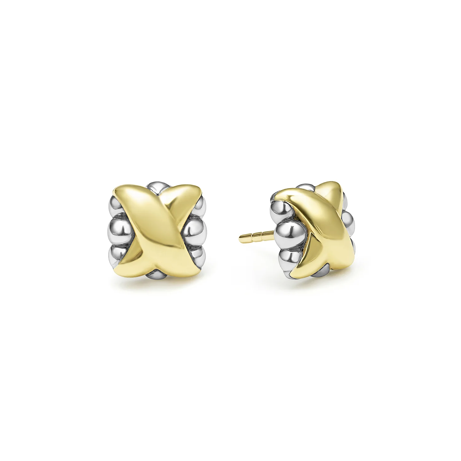 LAGOS Embrace Two-Tone X Stud Earrings - Image 2