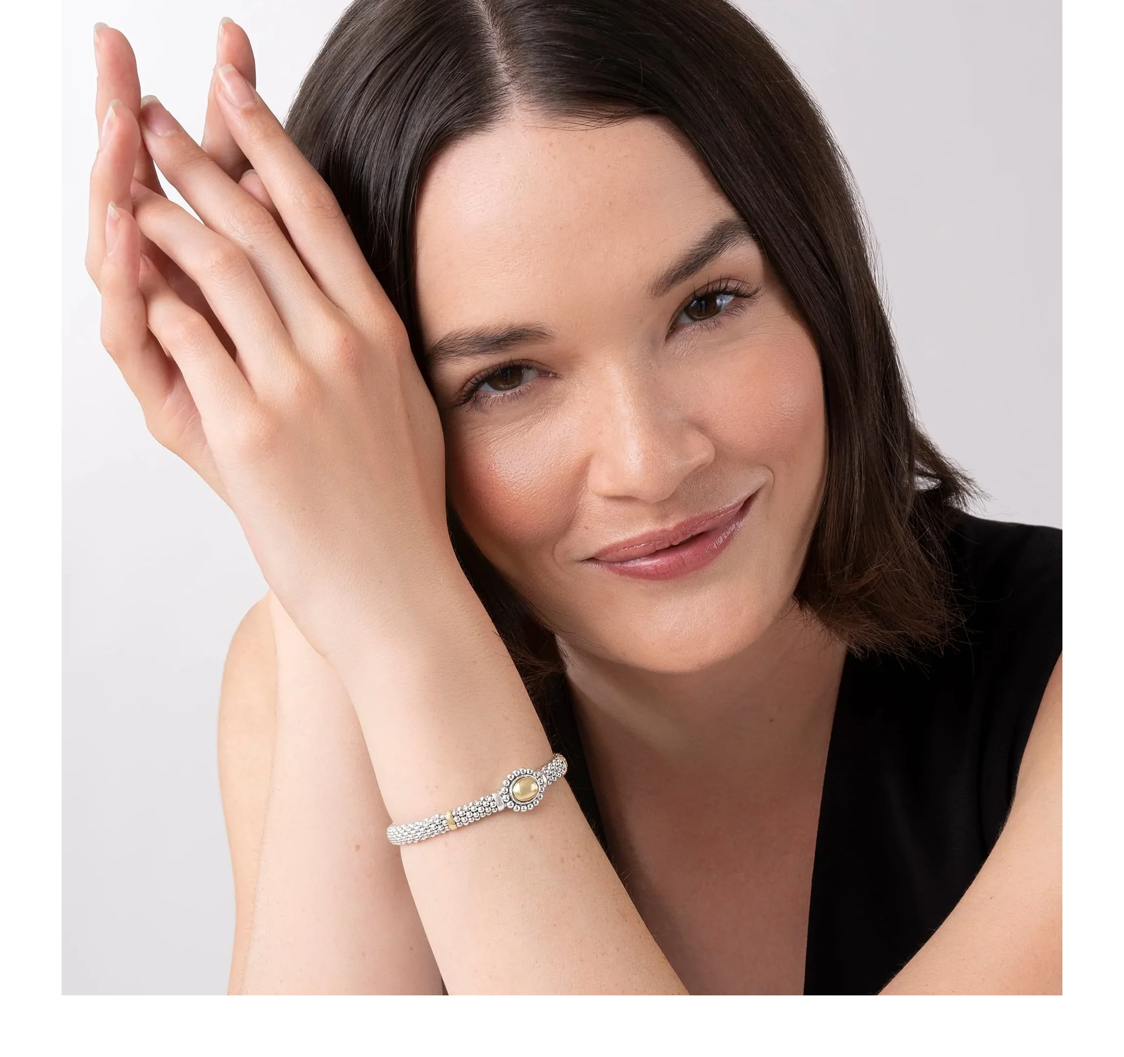 LAGOS High Bar Gold Caviar Dome Beaded Bracelet - Image 3