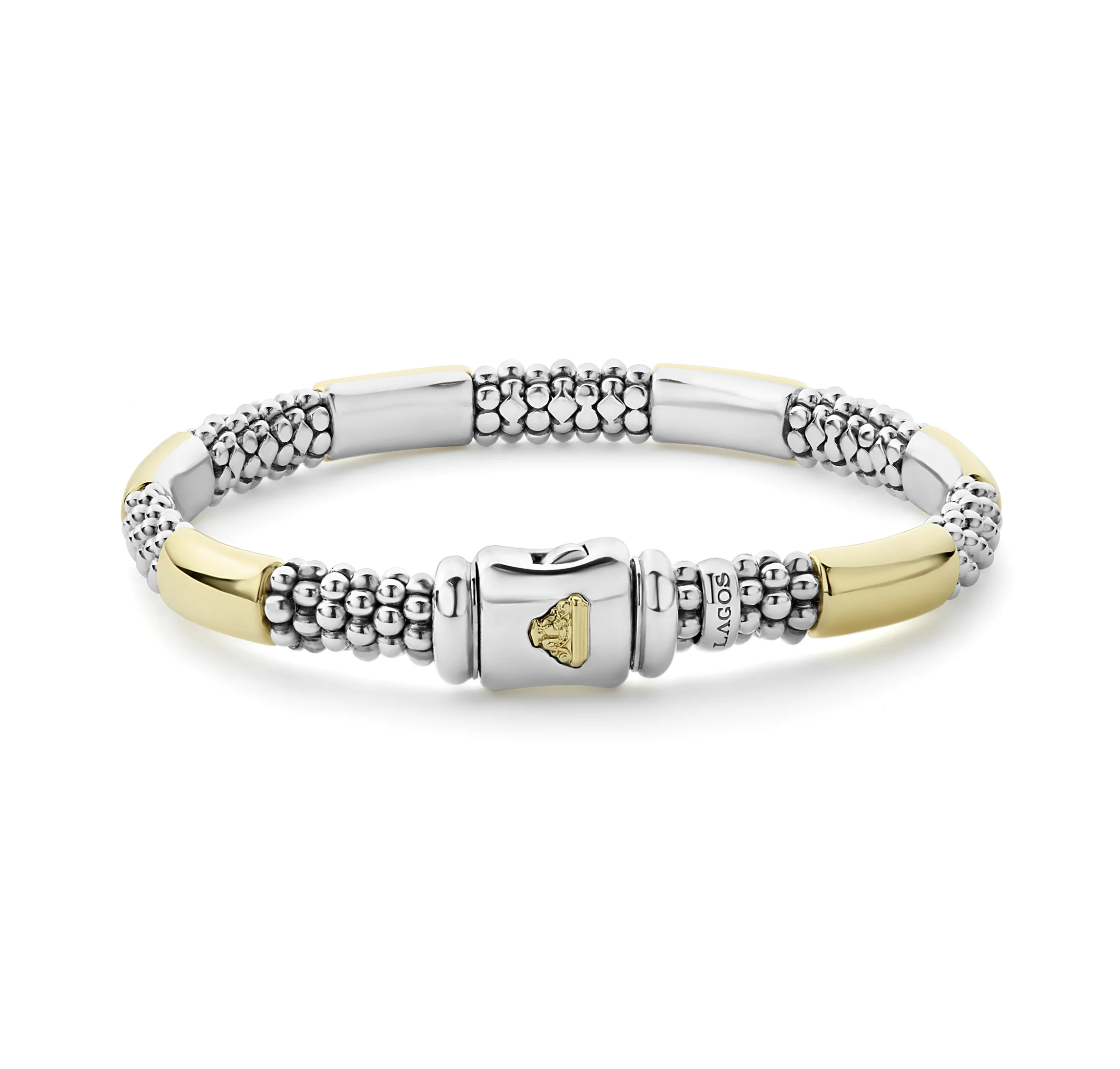 LAGOS High Bar Gold Station Caviar Bracelet - Image 2