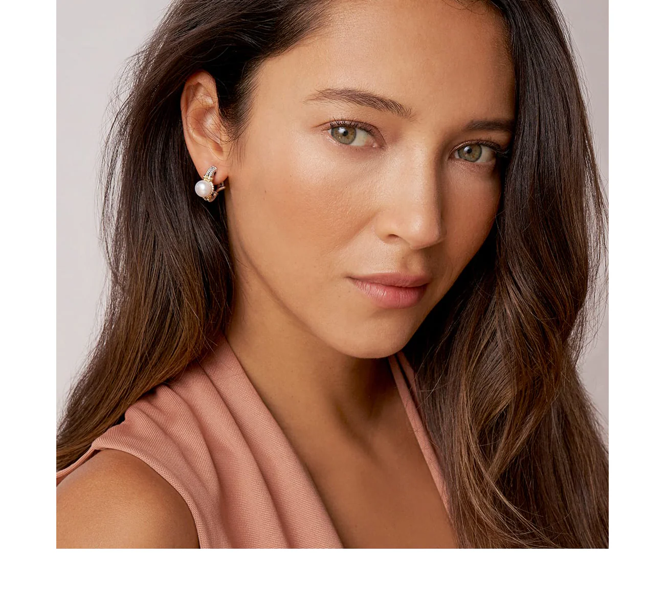 LAGOS Luna Two Tone Pearl Hoop Earrings - Image 2