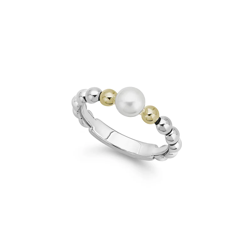 LAGOS Luna Two Tone Pearl Ring - Image 2