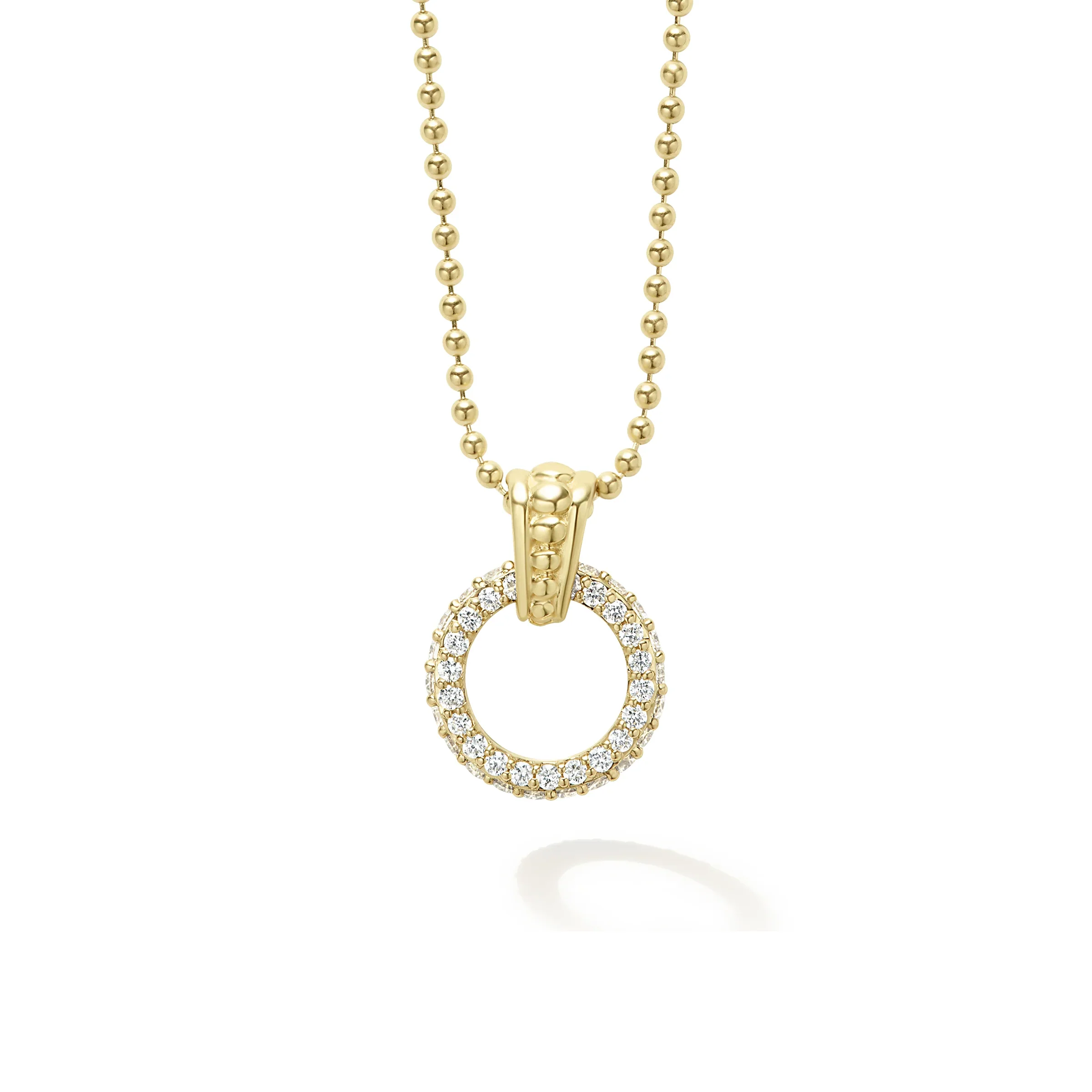 LAGOS Meridian 18K Gold Diamond Circle Pendant Necklace