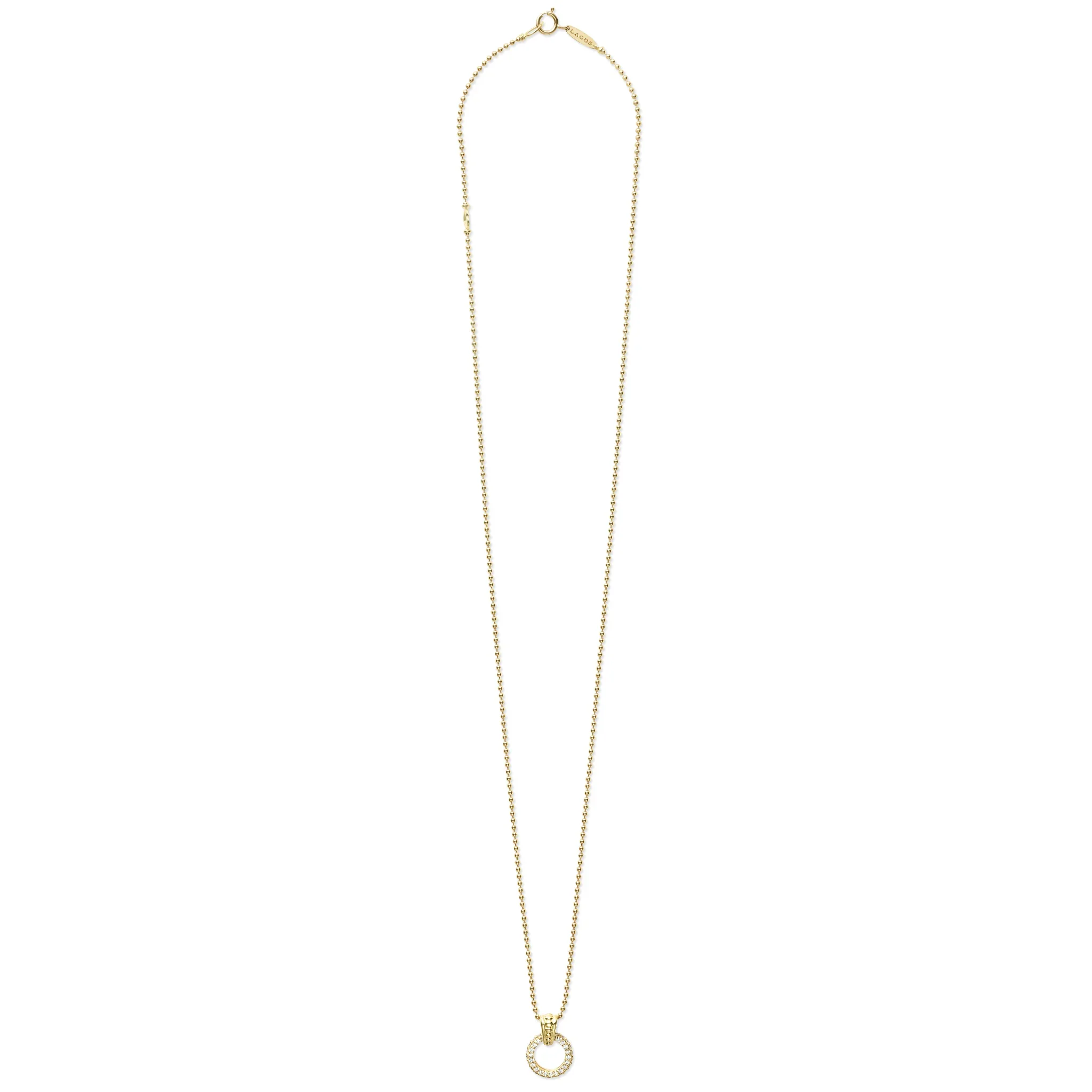 LAGOS Meridian 18K Gold Diamond Circle Pendant Necklace - Image 3