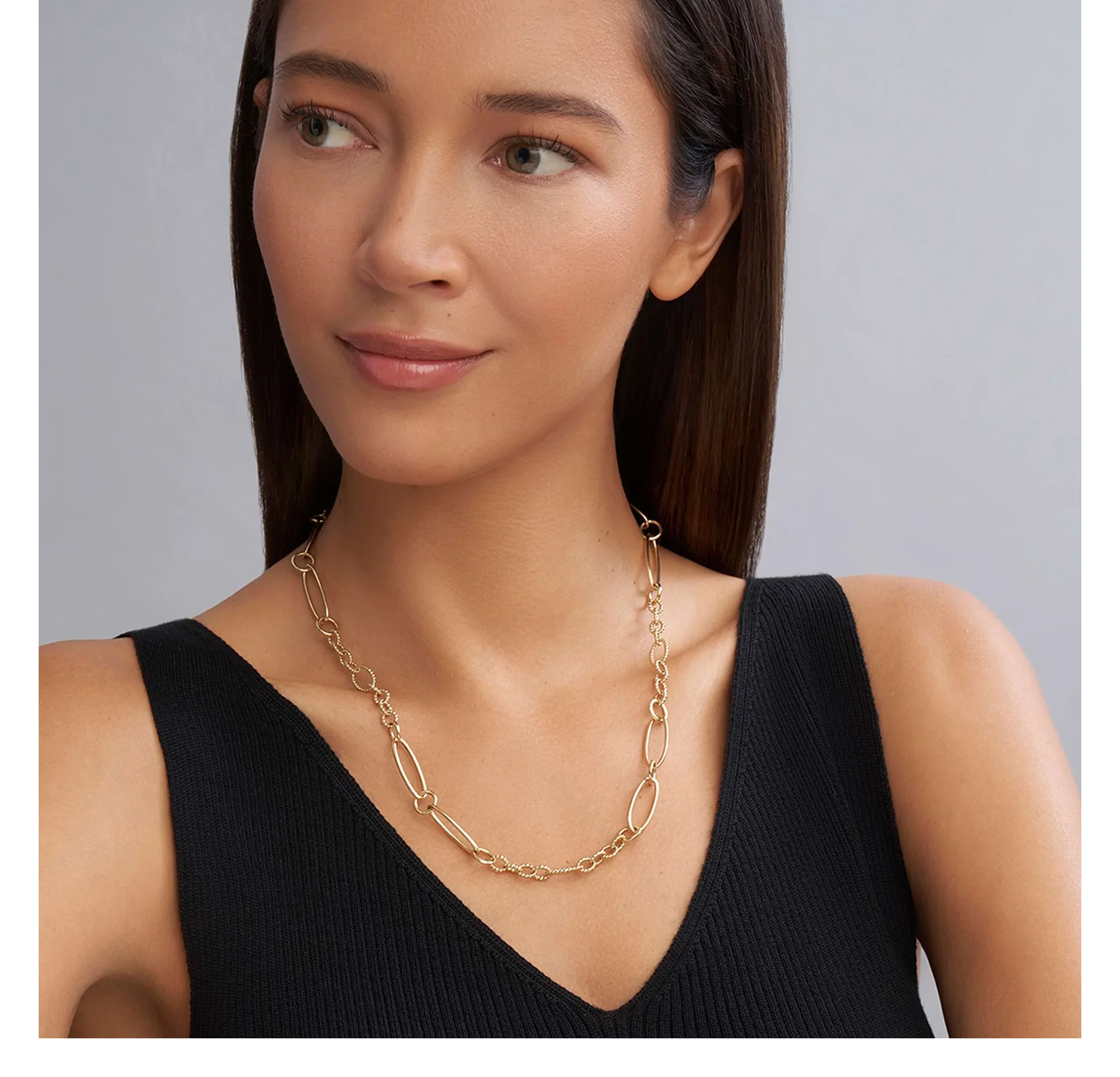 LAGOS Signature Caviar 18K Gold Link Necklace - Image 3