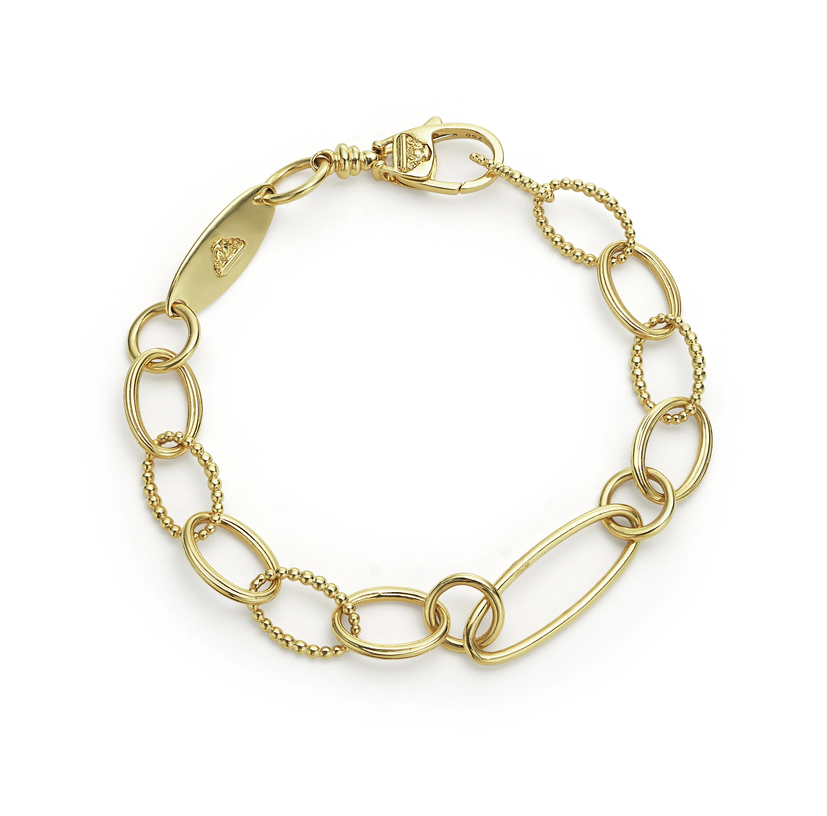 LAGOS Signature Caviar 18K Gold Oval Link Bracelet