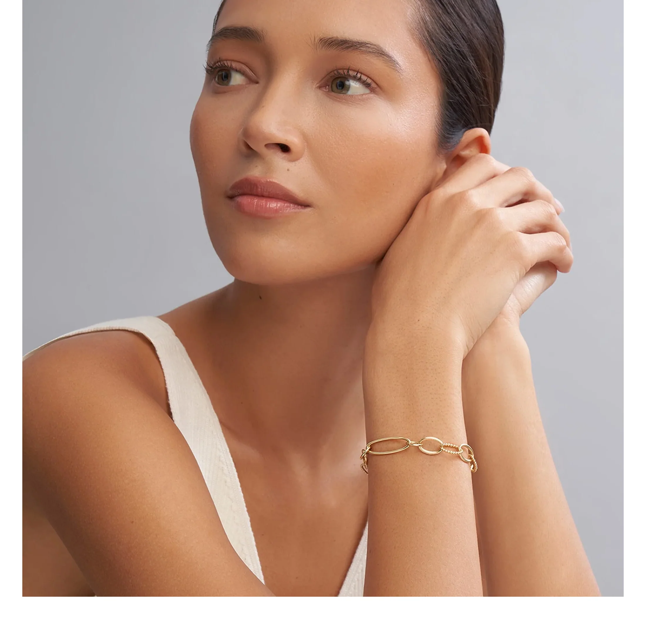 LAGOS Signature Caviar 18K Gold Oval Link Bracelet - Image 3