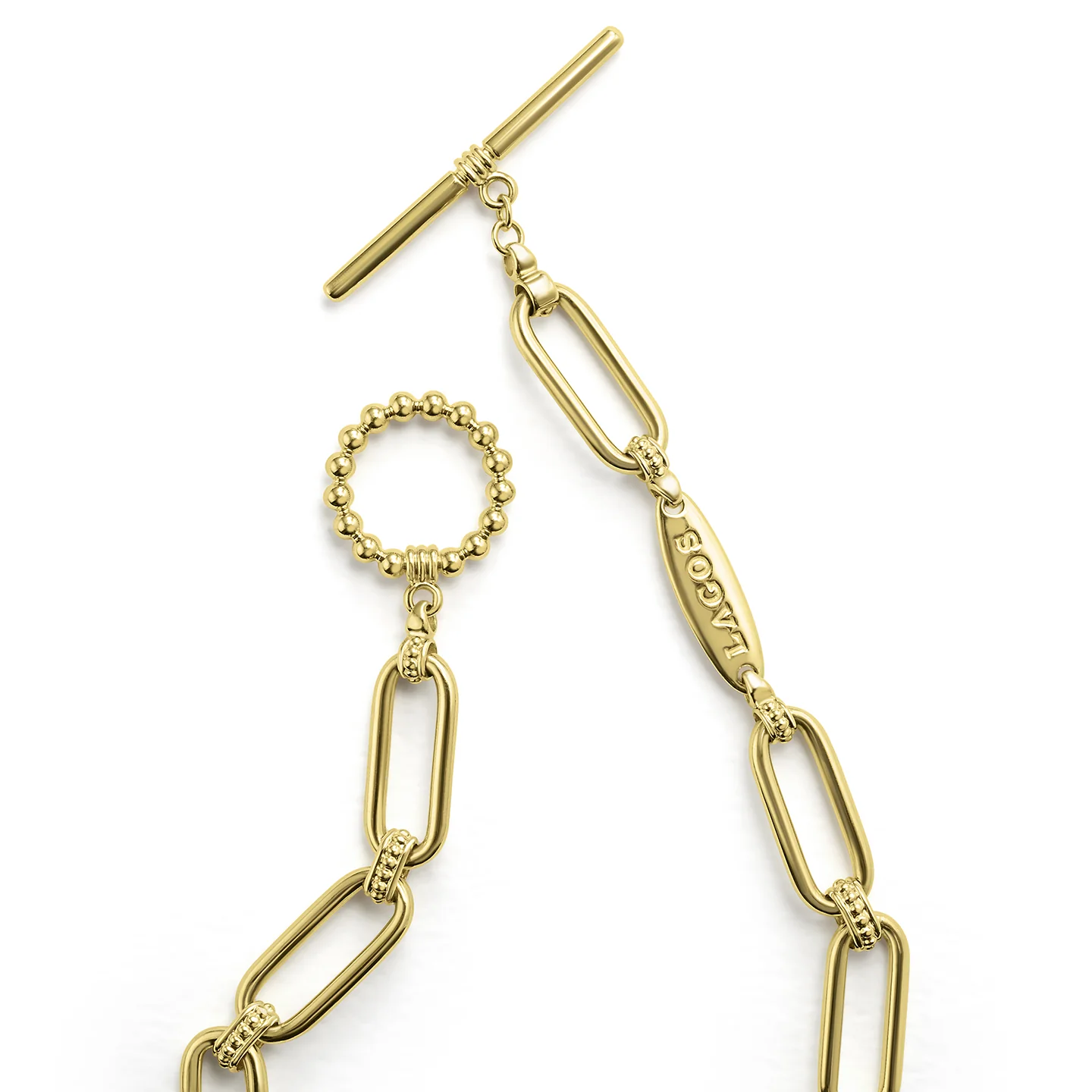 LAGOS Signature Caviar 18K Gold Petite Link Bracelet - Image 2