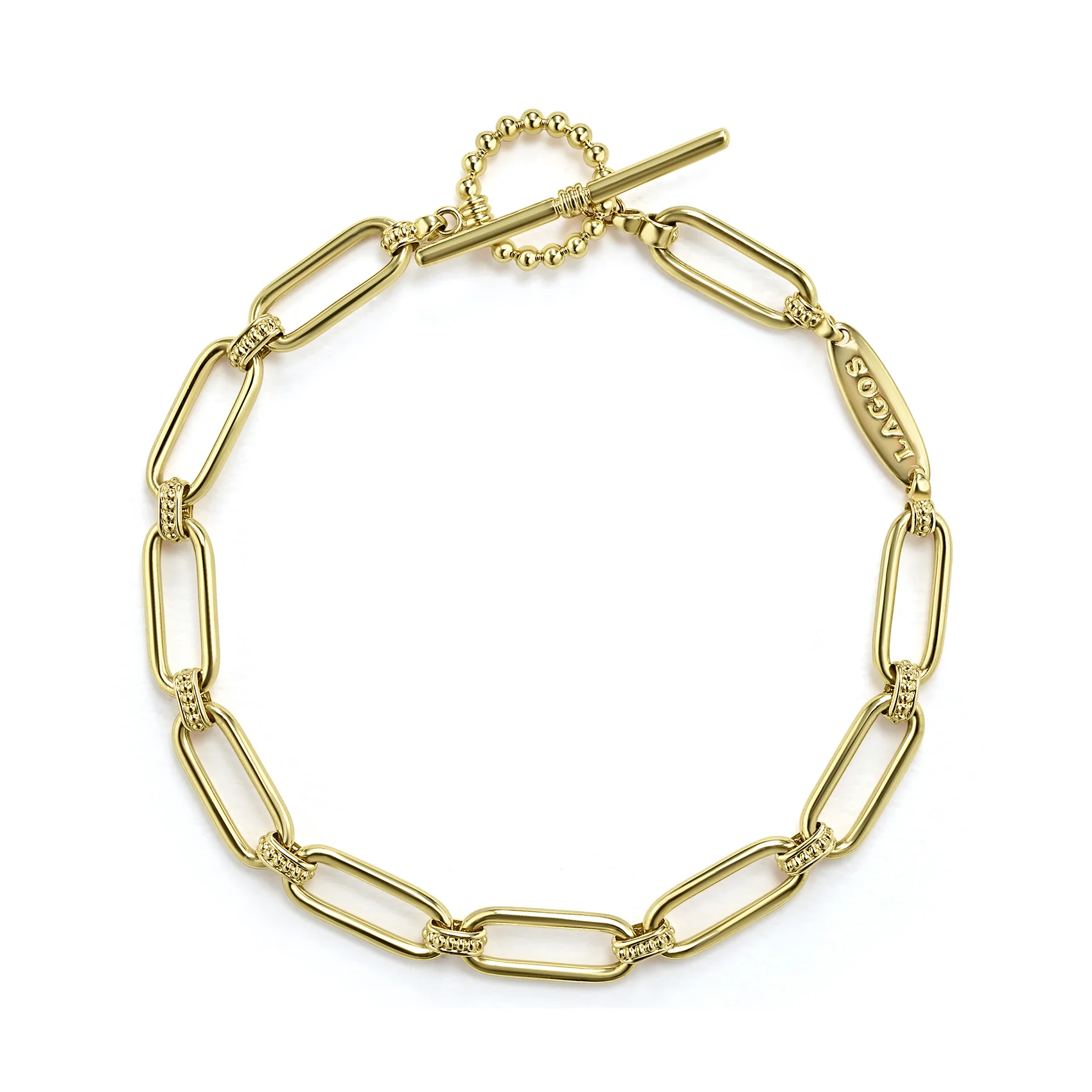 LAGOS Signature Caviar 18K Gold Petite Link Bracelet - Image 3