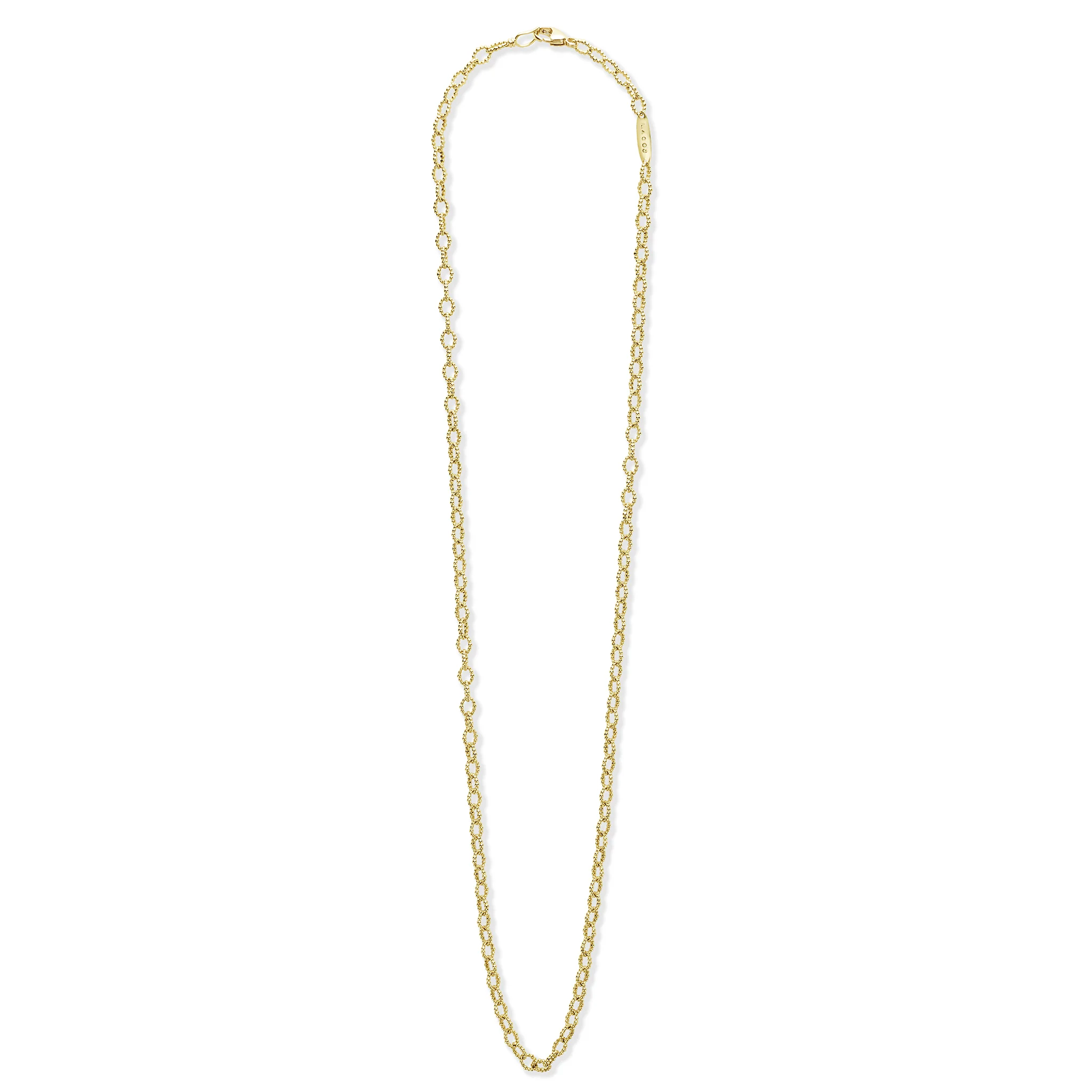 LAGOS Signature Caviar 18K Gold Petite Link Necklace - Image 3