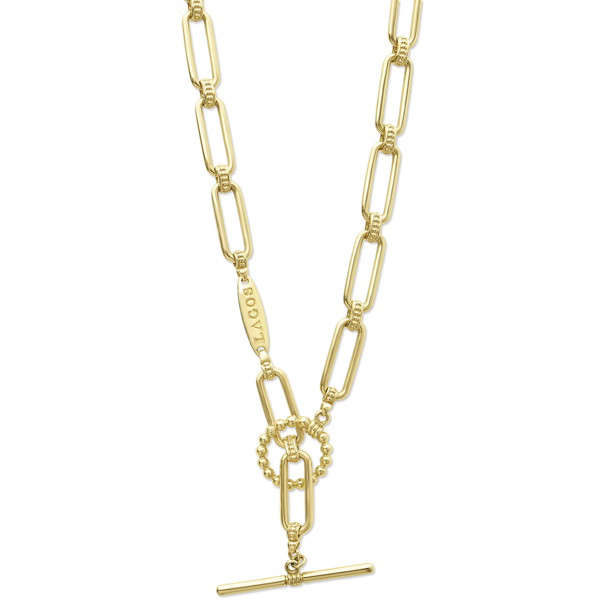 LAGOS Signature Caviar 18K Gold Petite Link Necklace - Image 2