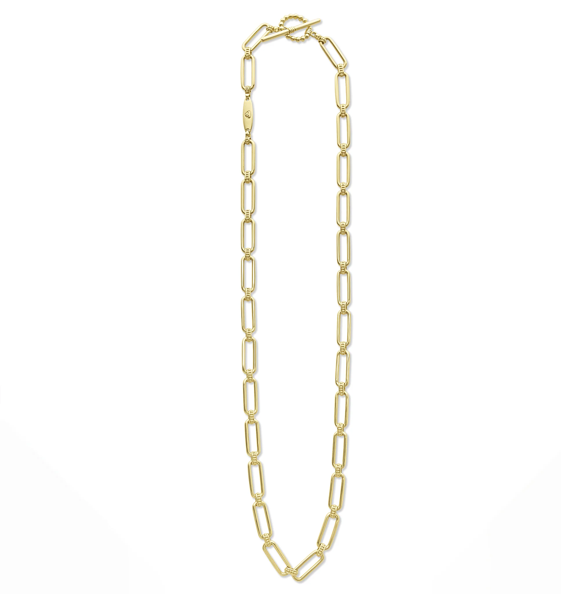 LAGOS Signature Caviar 18K Gold Petite Link Necklace - Image 3