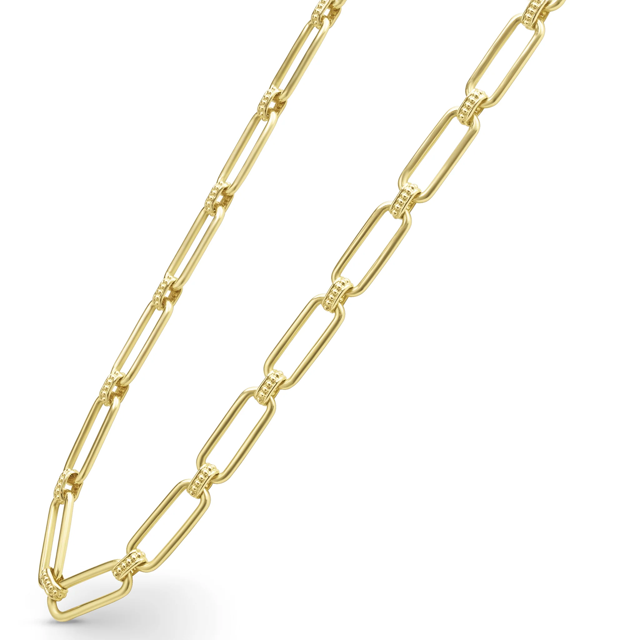 LAGOS Signature Caviar 18K Gold Petite Link Necklace - Image 4