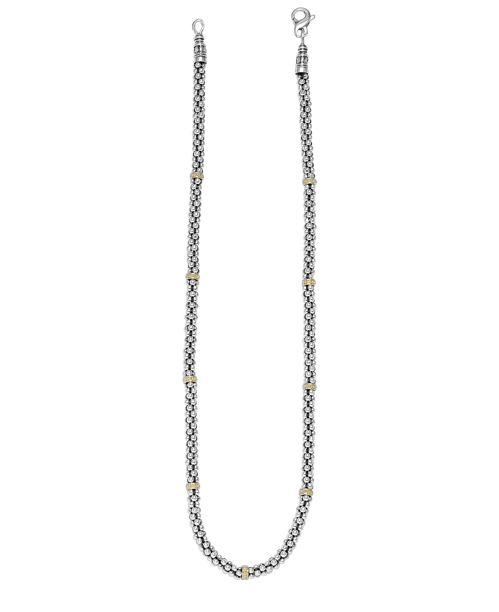 LAGOS Signature Caviar 5mm Gold Station Beaded Necklace - Image 2