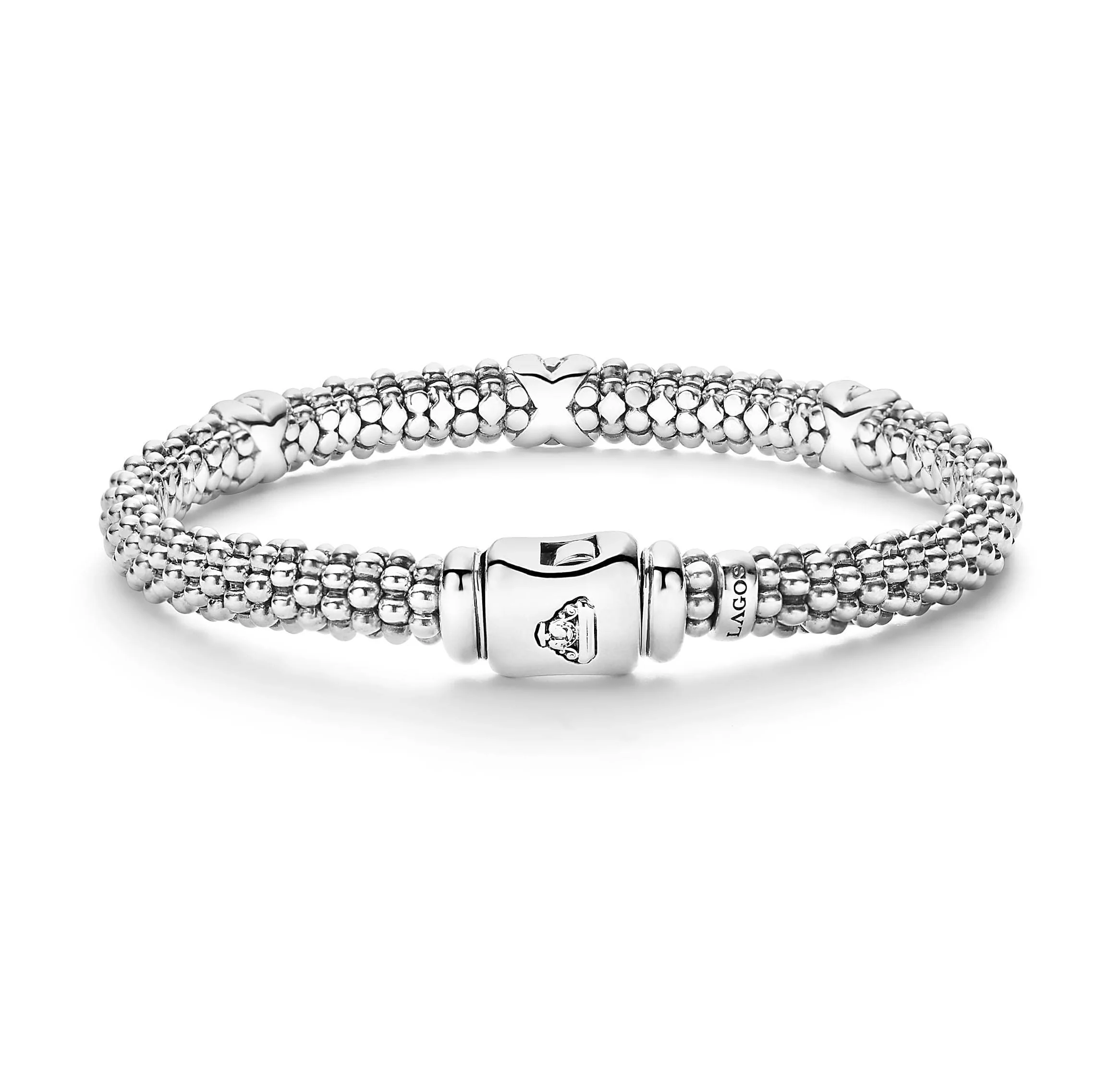 LAGOS Signature Caviar 6mm Three Station X Bracelet - Image 2