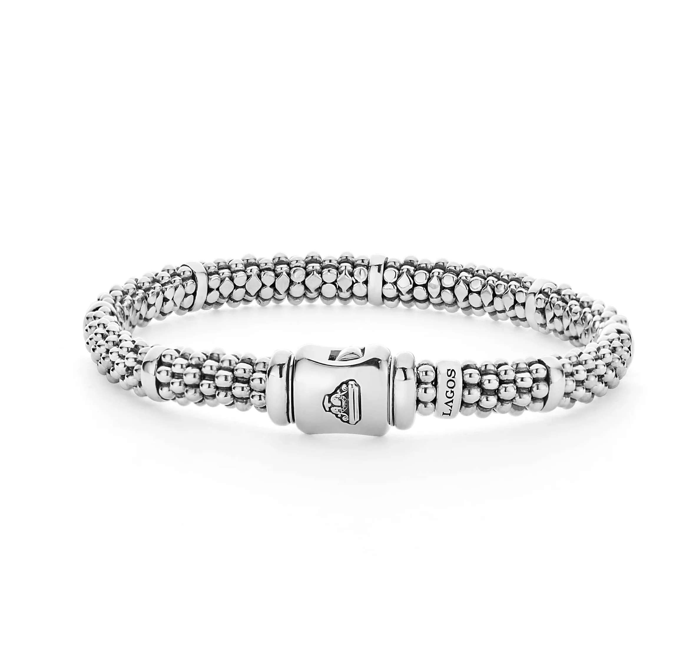 LAGOS Signature Caviar Silver Station 6mm Bracelet - Image 2