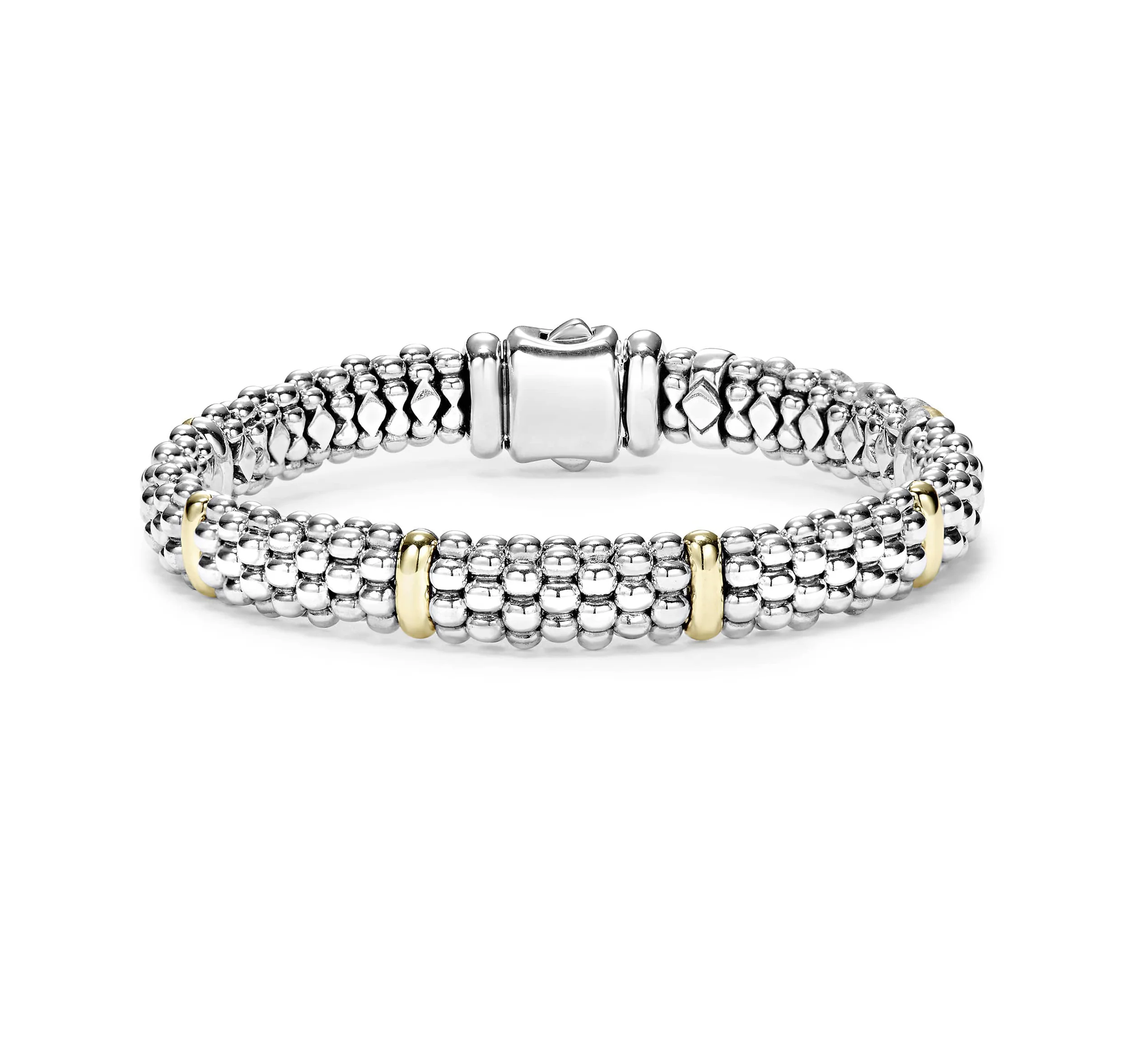 LAGOS Signature Caviar Six Gold Station Caviar Bracelet