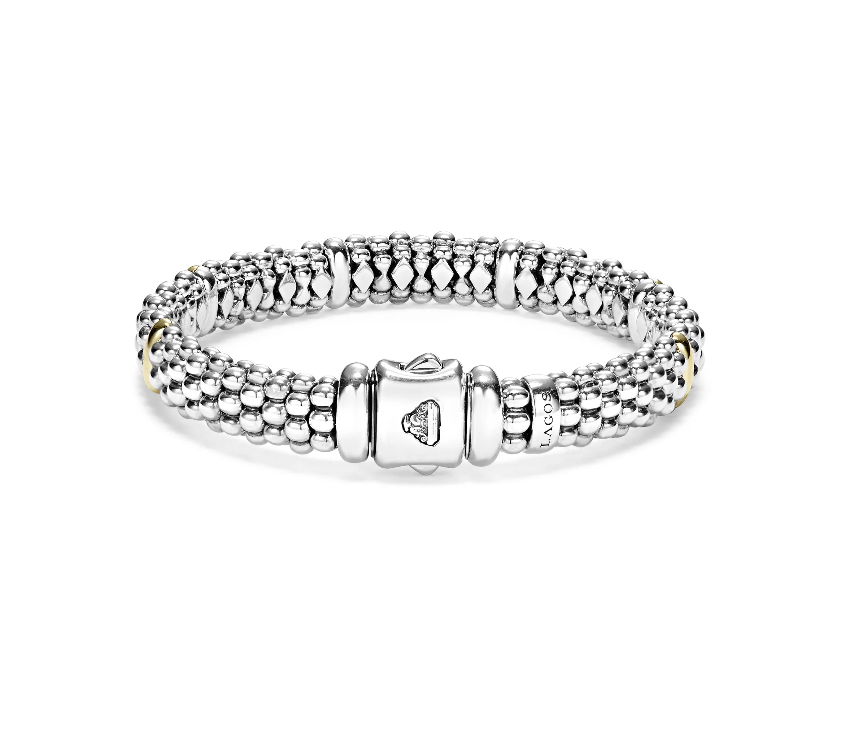 LAGOS Signature Caviar Six Gold Station Caviar Bracelet - Image 2